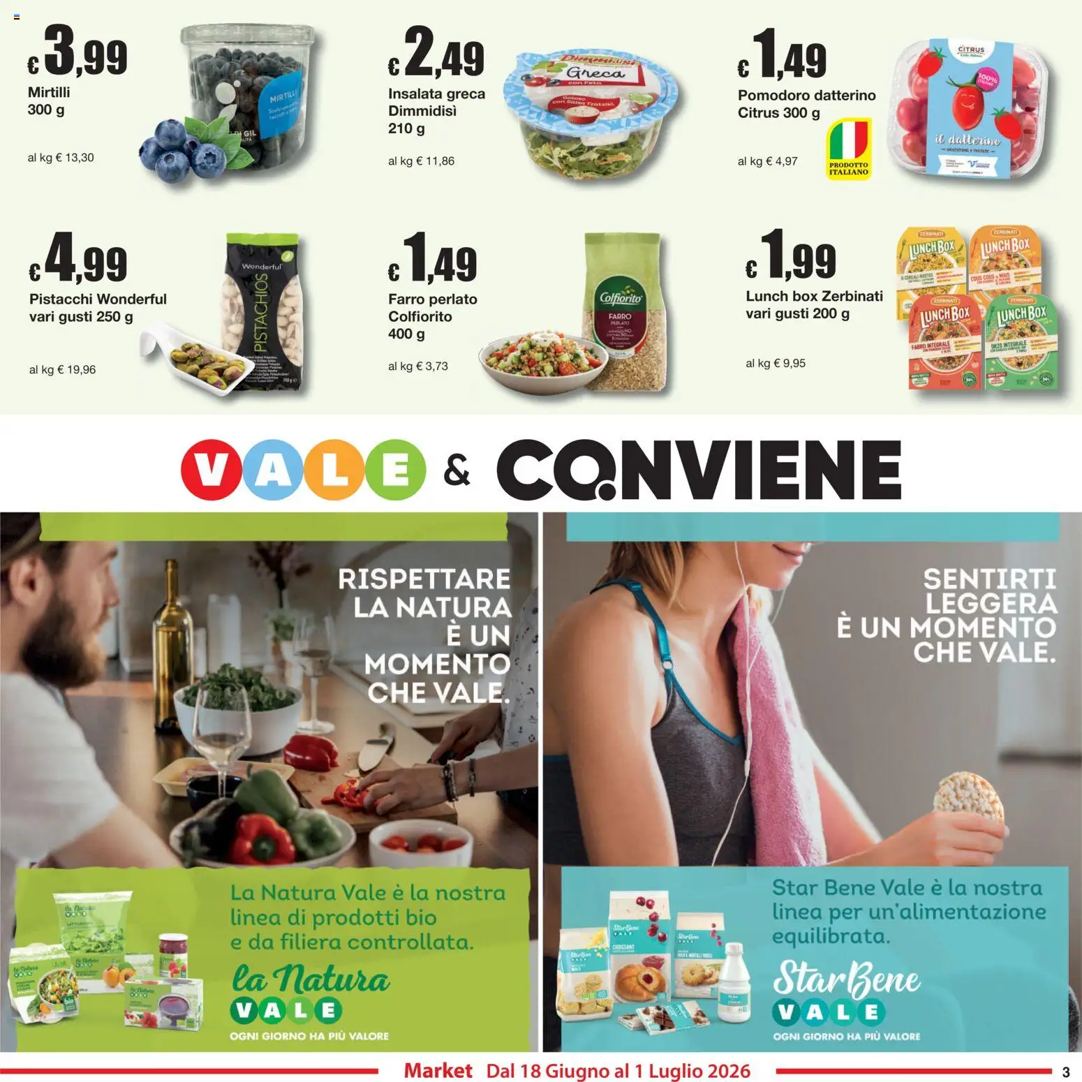 Volantino Sì con Te del 18.06.2026 | Pagina: 3 | Prodotti: Insalata, Pomodoro, Pistacchi, Farro