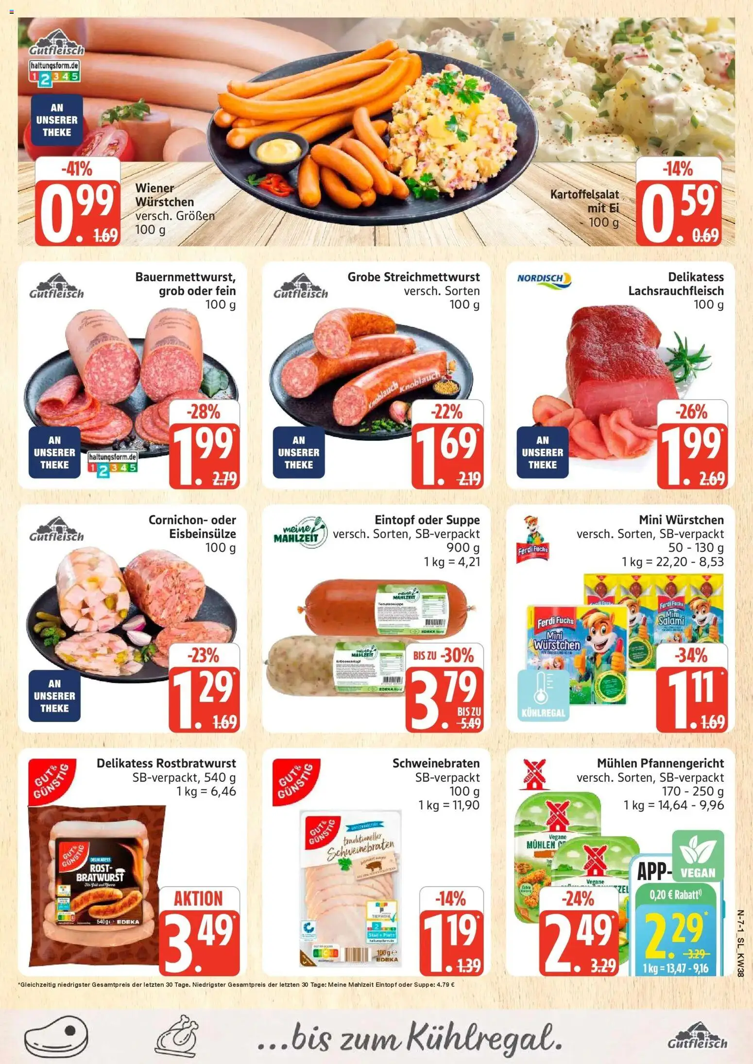 Edeka Prospekt Schleswig (ab 14.09.2026) » Angebote Online | Seite: 9 | Produkte: Theke, Bratwurst, Knoblauch, Salami