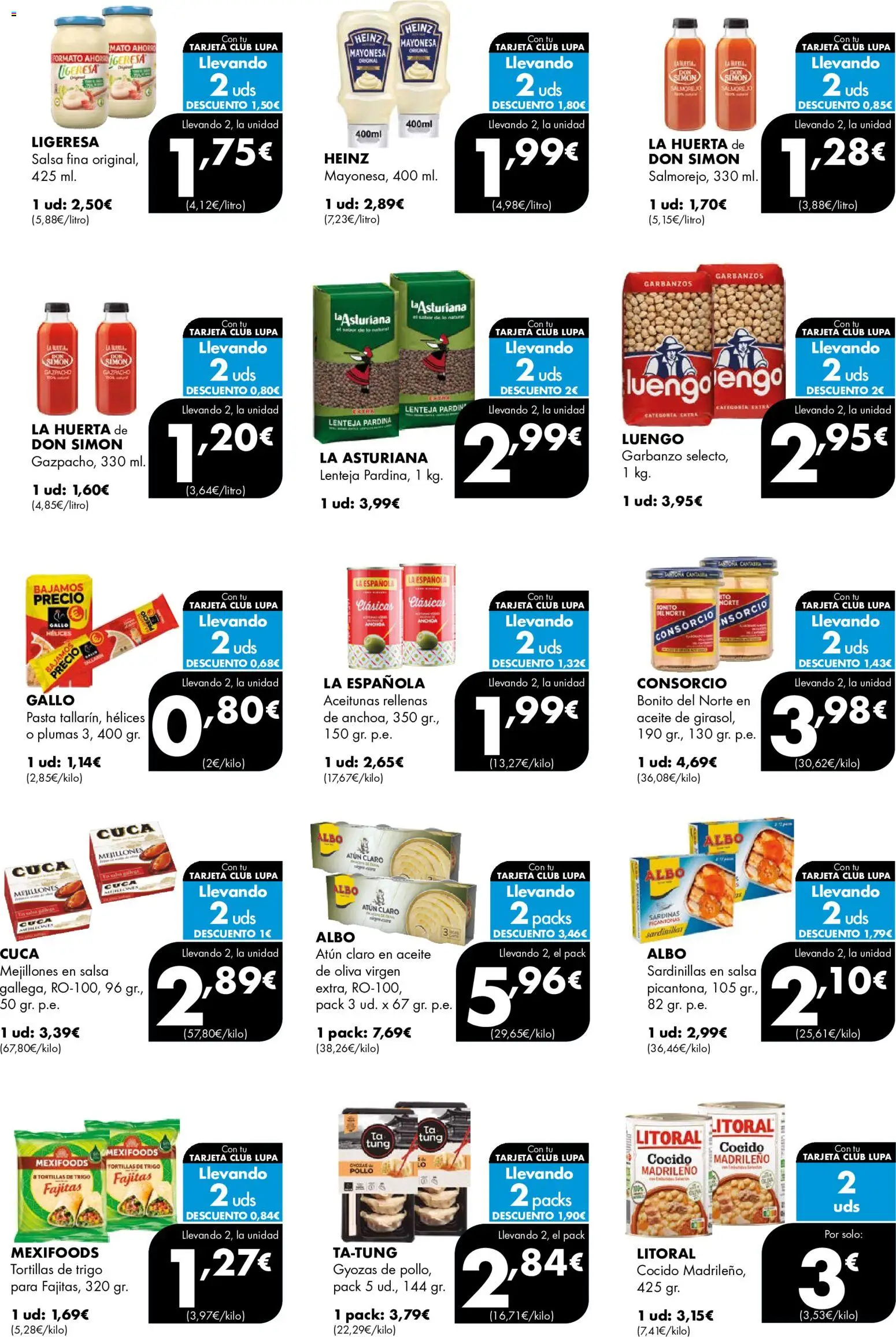 Lupa Supermercados folleto │ válido desde el 17/09/2026 | Página: 2 | Productos: Aceitunas, Tortillas, Pasta, Gazpacho