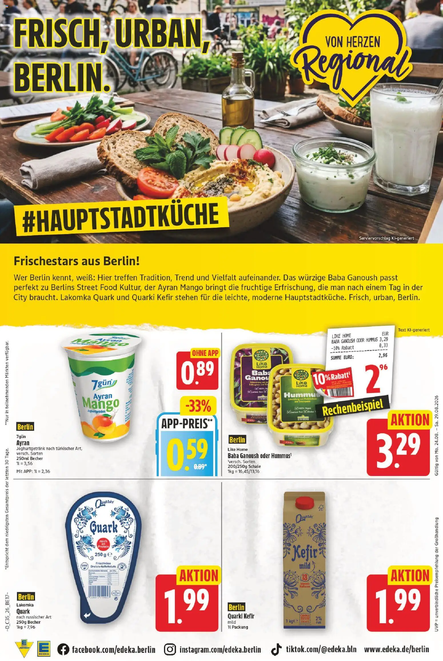 E center Prospekt – gültig ab 24.08.2026 | Seite: 28 | Produkte: Quark, Mango, Hummus, Frischkase