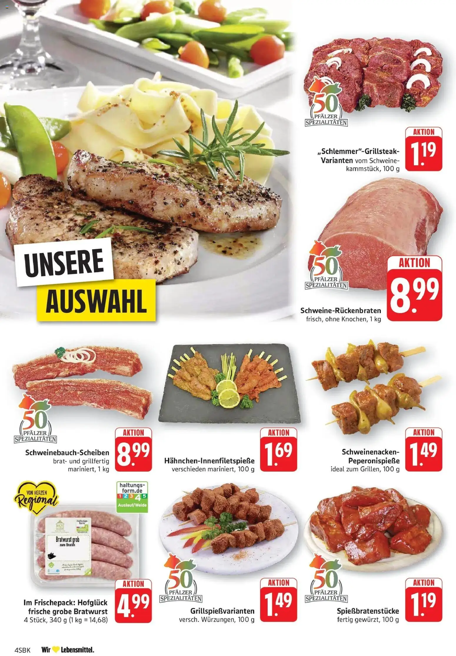 Edeka prospekt Pirmasens – gültig ab 26.05.2026 | Seite: 4 | Produkte: Bratwurst, Schweinenacken