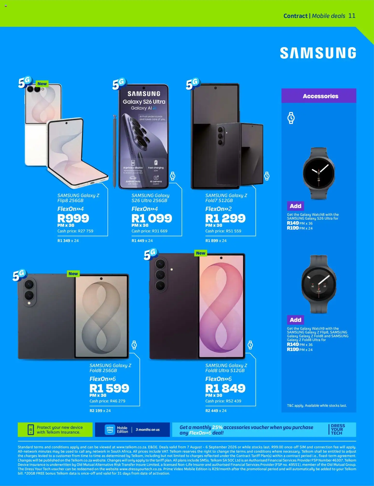 New Telkom catalogue – valid from 07/08/2026 | Page: 11 | Products: Dress, Data, Sim, Camera