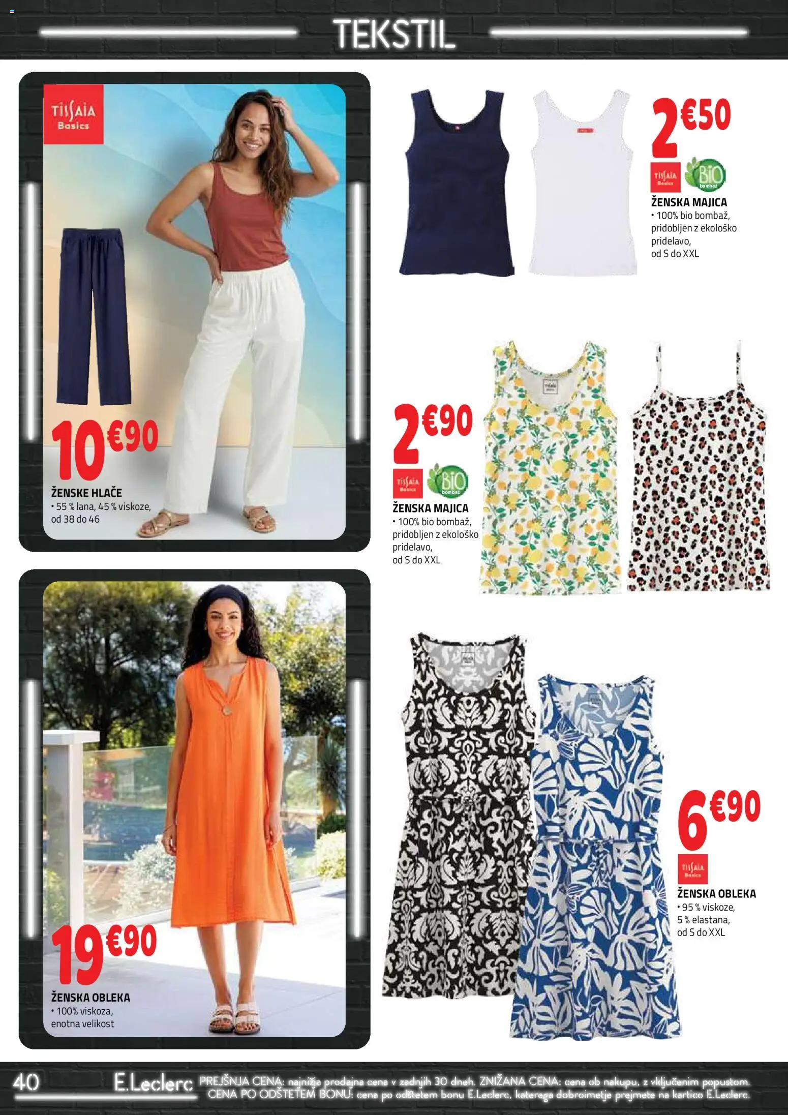 Novi E.leclerc katalog ponudbe – veljaven od 05.08.2026 | Stran: 40 | Izdelki: Majica, Hlace, Obleka