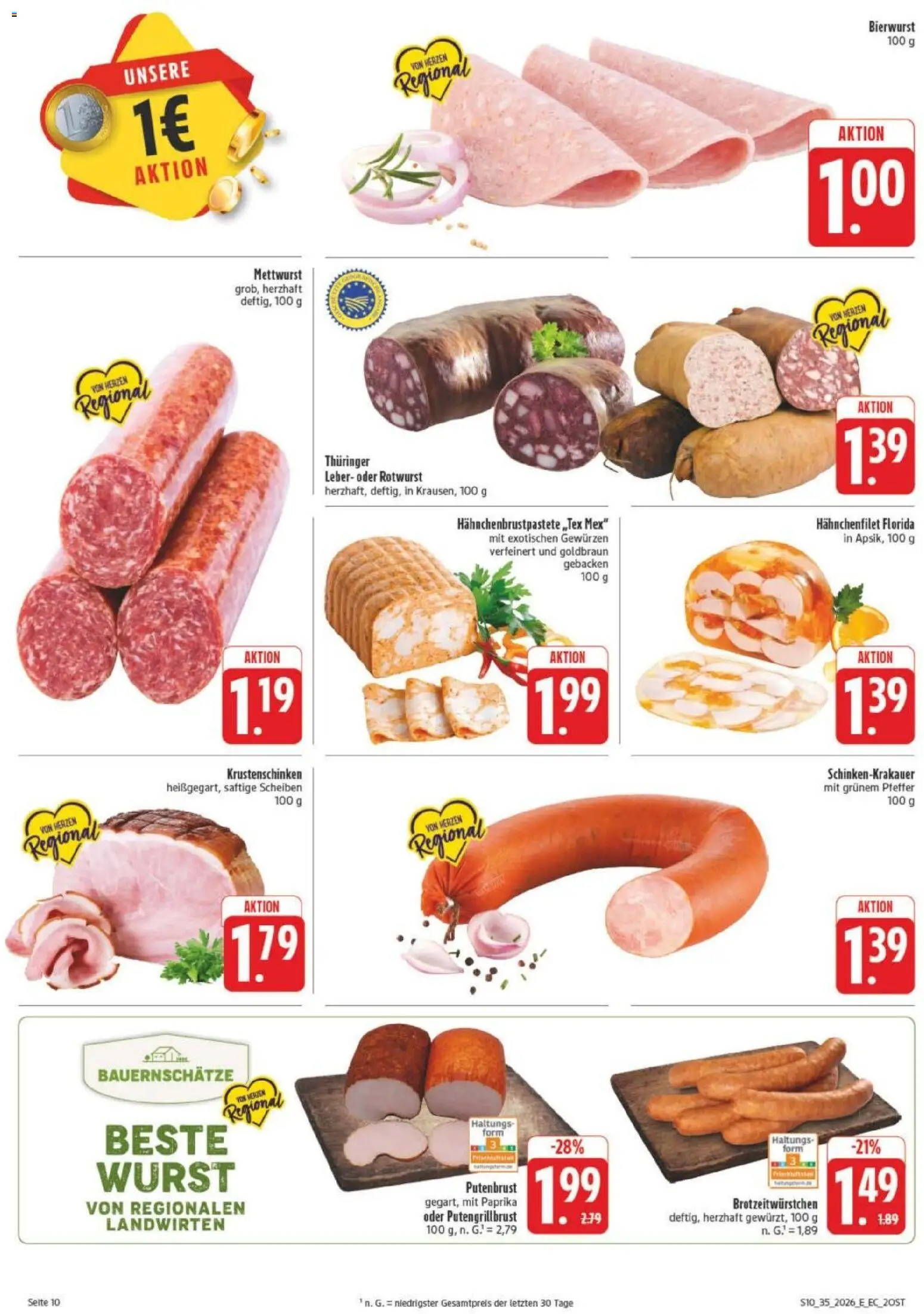 Edeka Prospekt Leipzig – gültig ab 23.08.2026 | Seite: 14 | Produkte: Putenbrust, Paprika, Pfeffer, Wurst