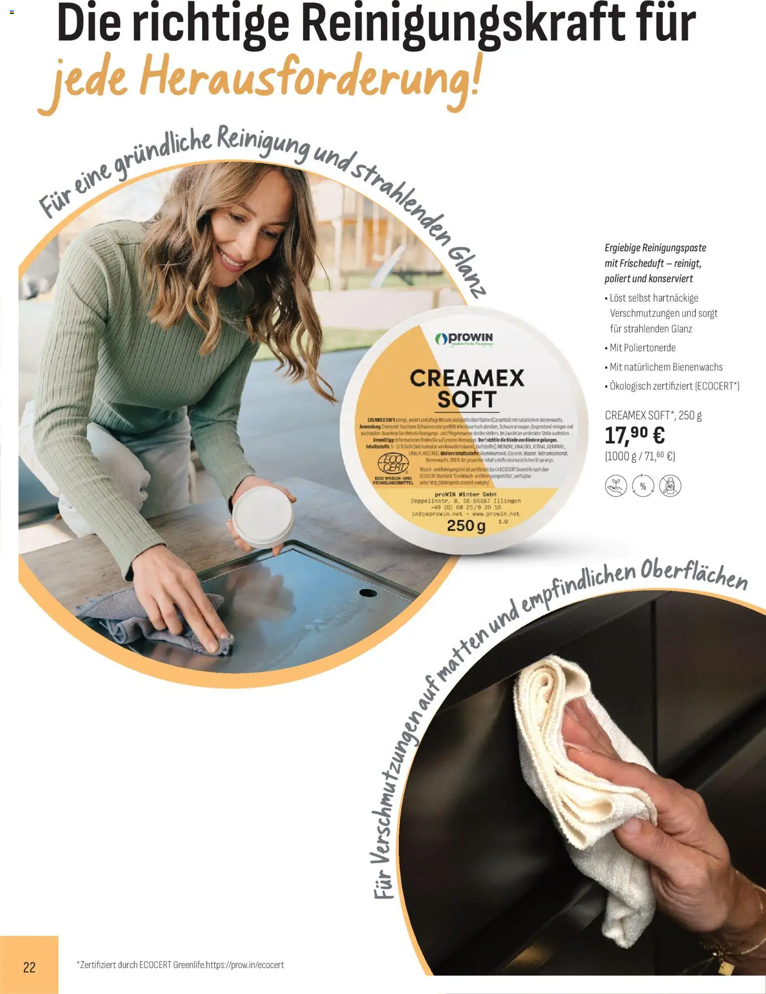 Katalog ProWin Juli / Dezember 2026 – gültig ab 01.07.2026 | Seite: 22 | Produkte: Creme, Wasser