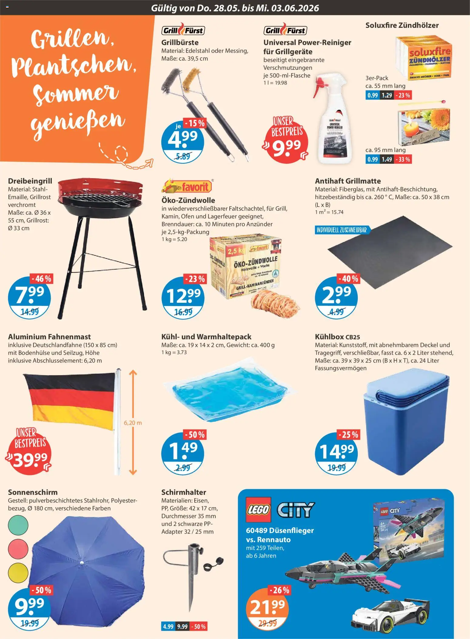 V-Markt München – gültig ab 28.05.2026 | Seite: 18 | Produkte: Ofen, Gewicht, Grill, Sonnenschirm