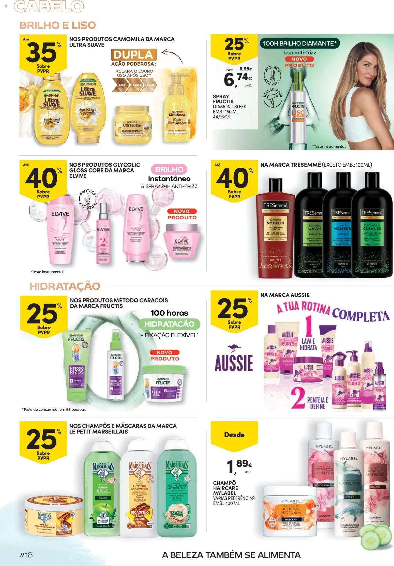 Continente Beleza Brilho com sabor a verão │ válido de 07/07/2026 | Página: 18 | Produtos: Gloss, Shampoo, Base, Sérum
