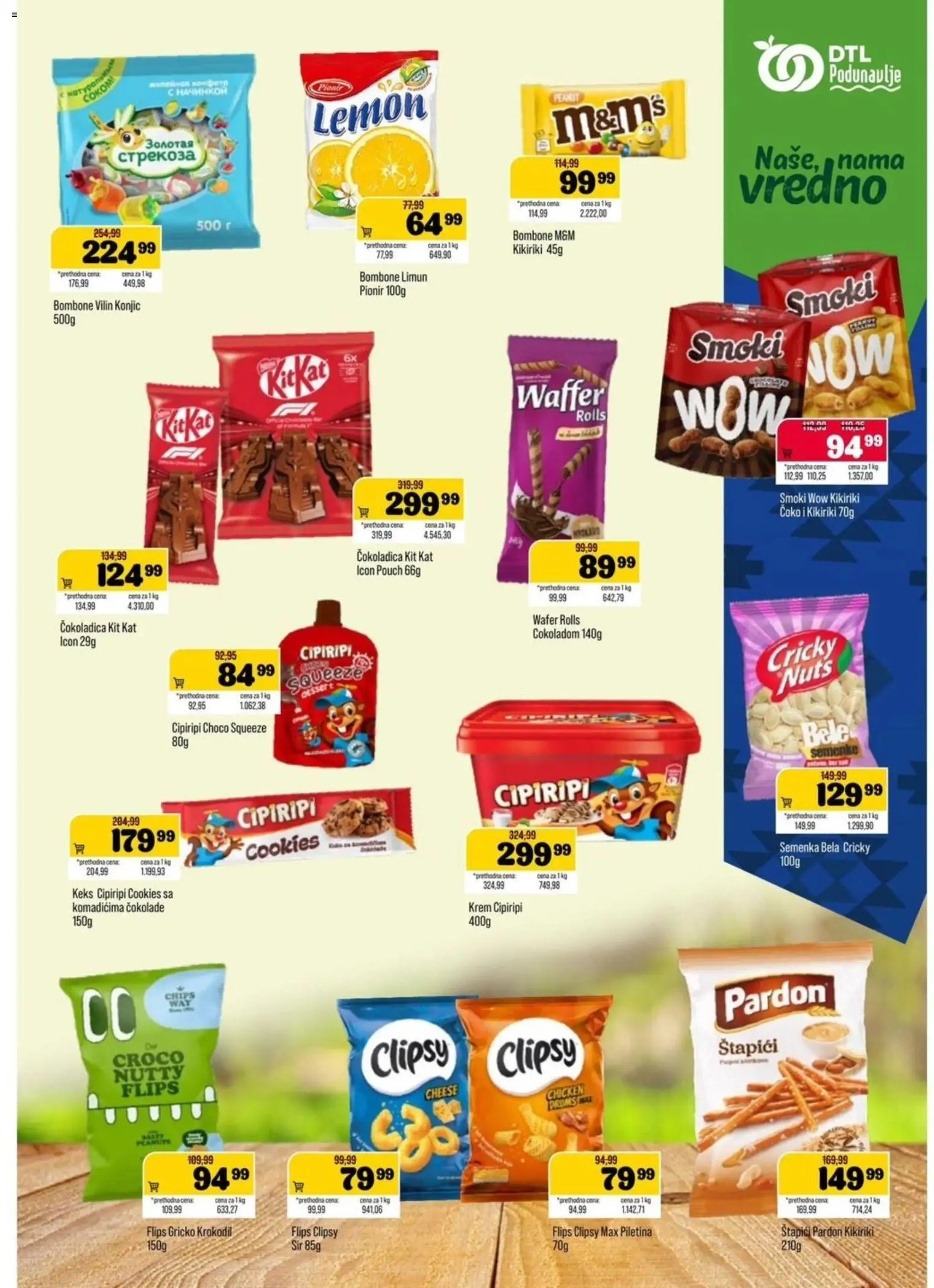 Podunavlje katalog - važi od 29.07.2026 | Strana: 9 | Proizvode: Bombone, Kikiriki, Sir, Piletina
