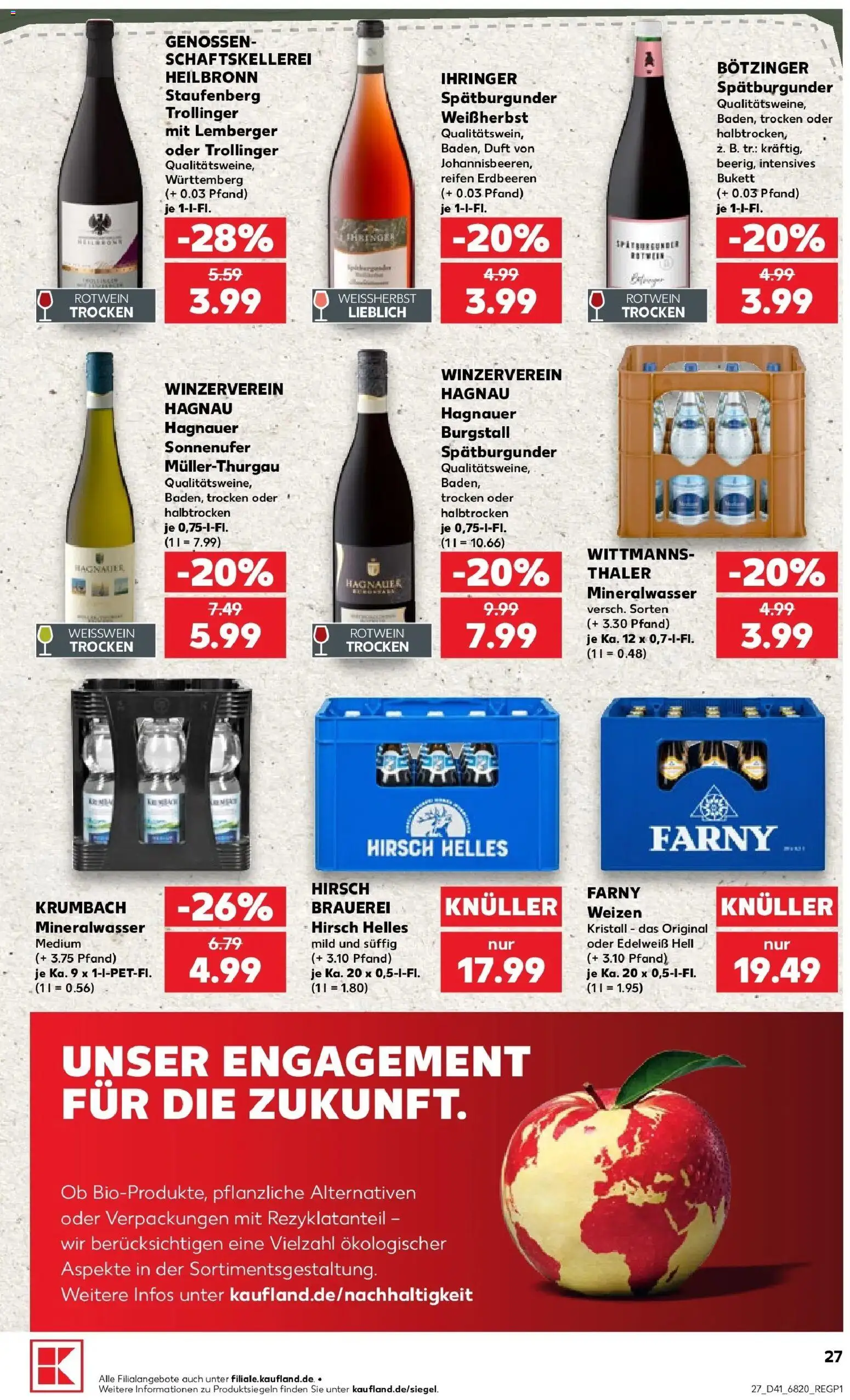 Prospekt Kaufland ab 08.10.2026 » Angebote Online zum Blättern | Seite: 27 | Produkte: Weißwein, Duft, Mineralwasser, Erdbeeren
