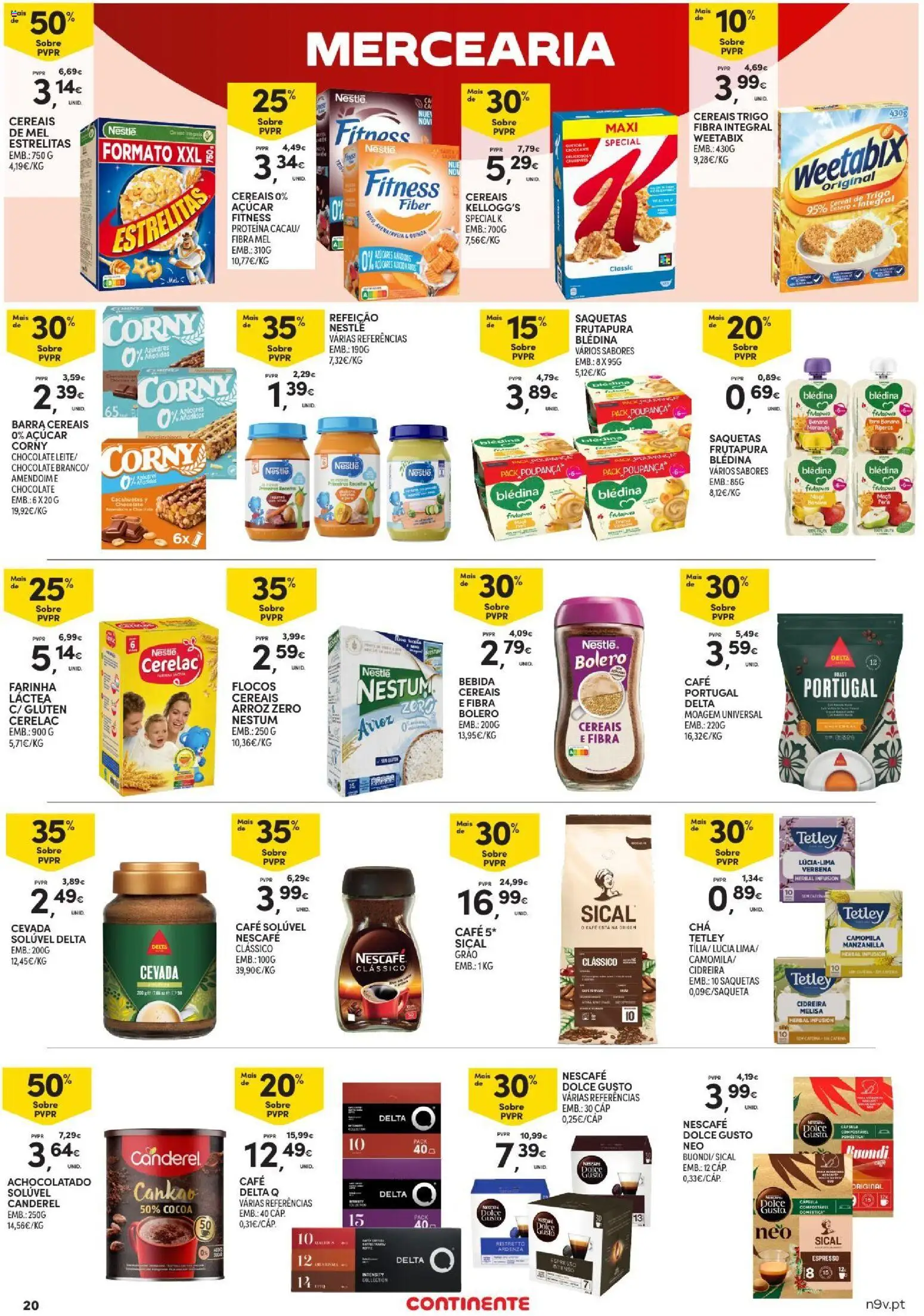 Continente Toda a gente poupa em tudo │ válido de 29/10/2026 | Página: 20 | Produtos: Café, Arroz, Mel, Dolce gusto