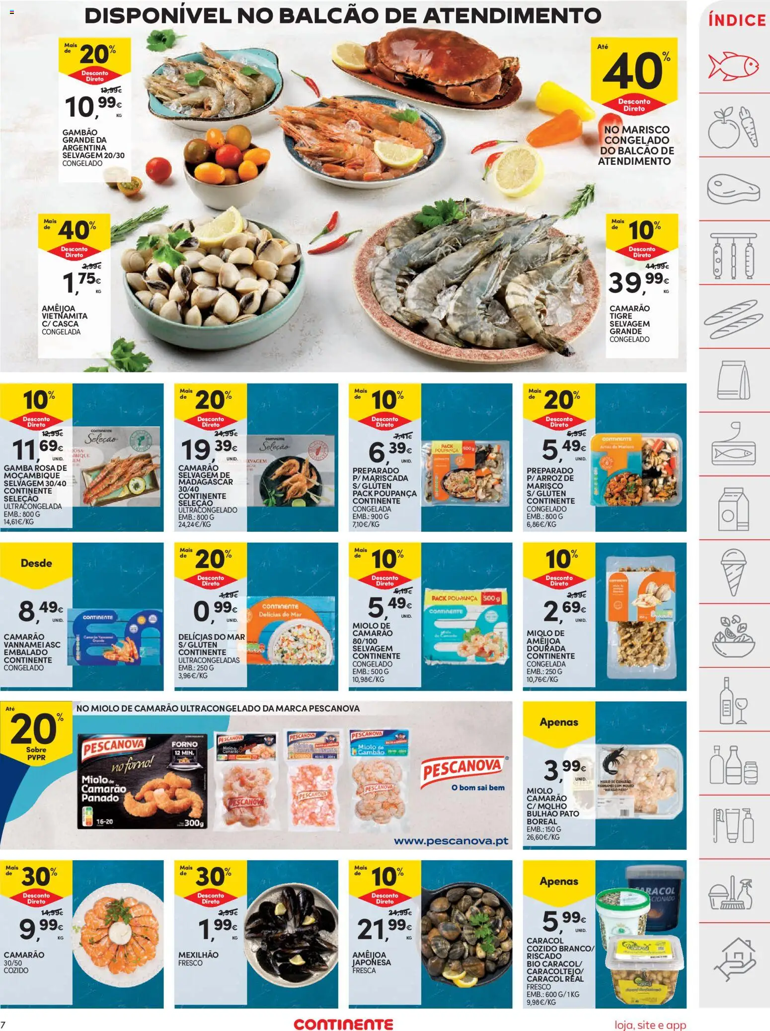 Continente folheto │ válido de 04/08/2026 | Página: 7 | Produtos: Dourada, Forno, Camarão, Arroz