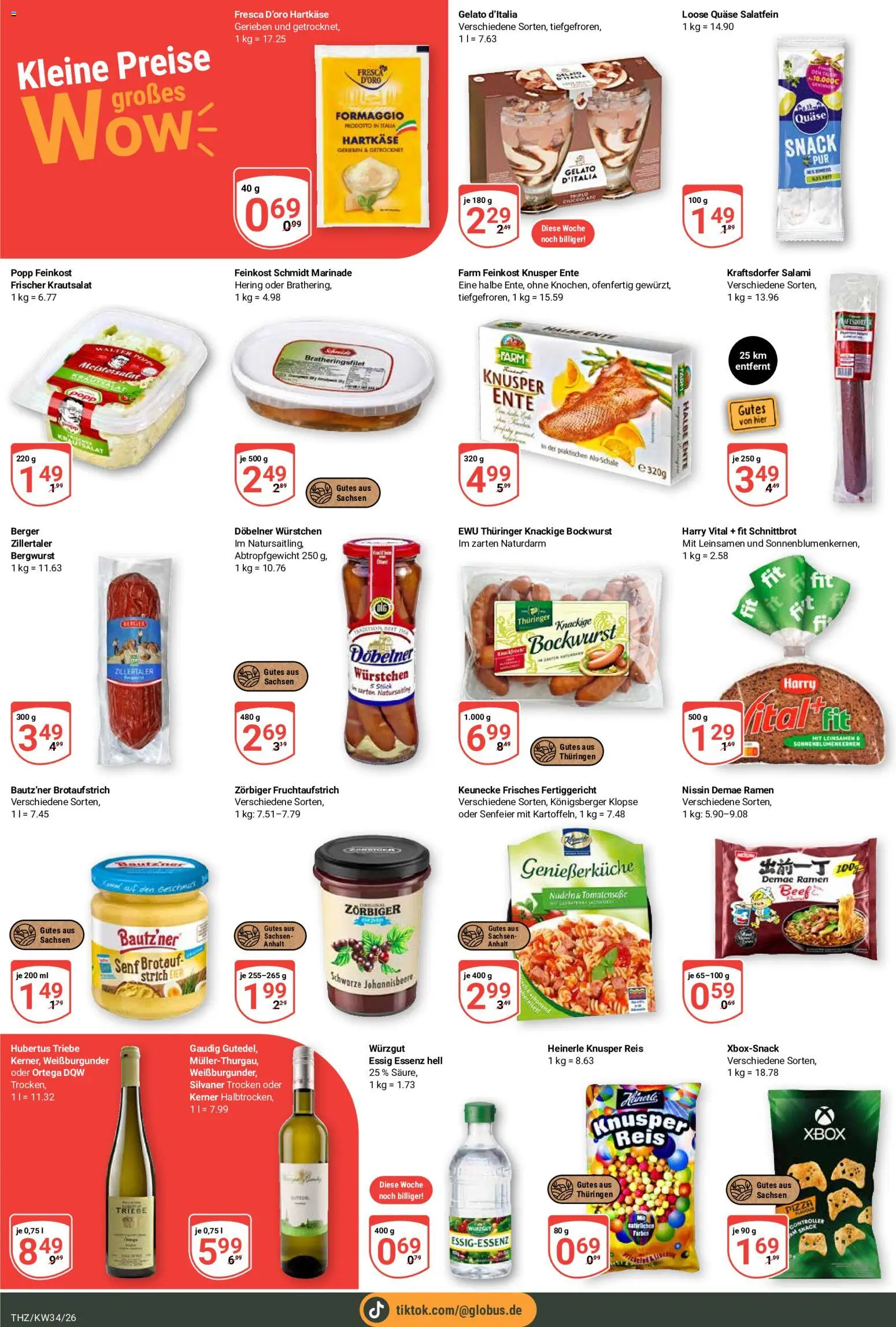 Globus Prospekt Theißen – gültig ab 17.08.2026 | Seite: 8 | Produkte: Bockwurst, Hering, Reis, Ente