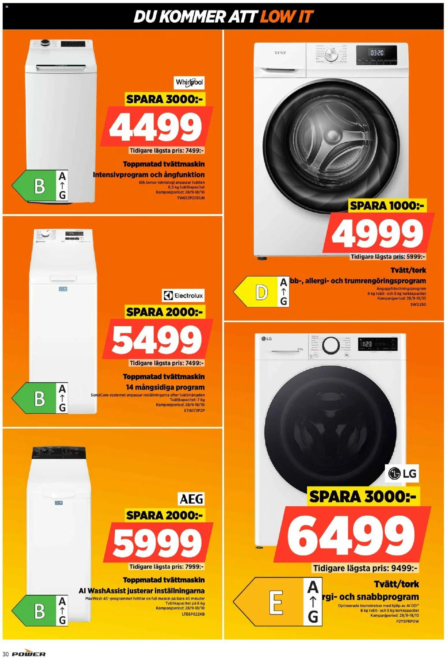 Power reklamblad aktuell från 12/10/2026 | Sida: 30 | Produkter: Tvättmaskin