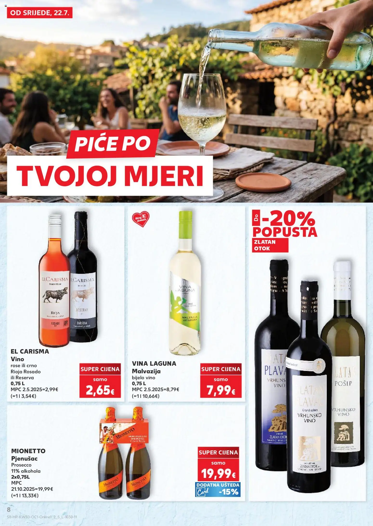 Kaufland katalog | vrijedi od 22.07.2026 | Stranica: 8 | Proizvodi: Bijelo vino, Prosecco, Vino