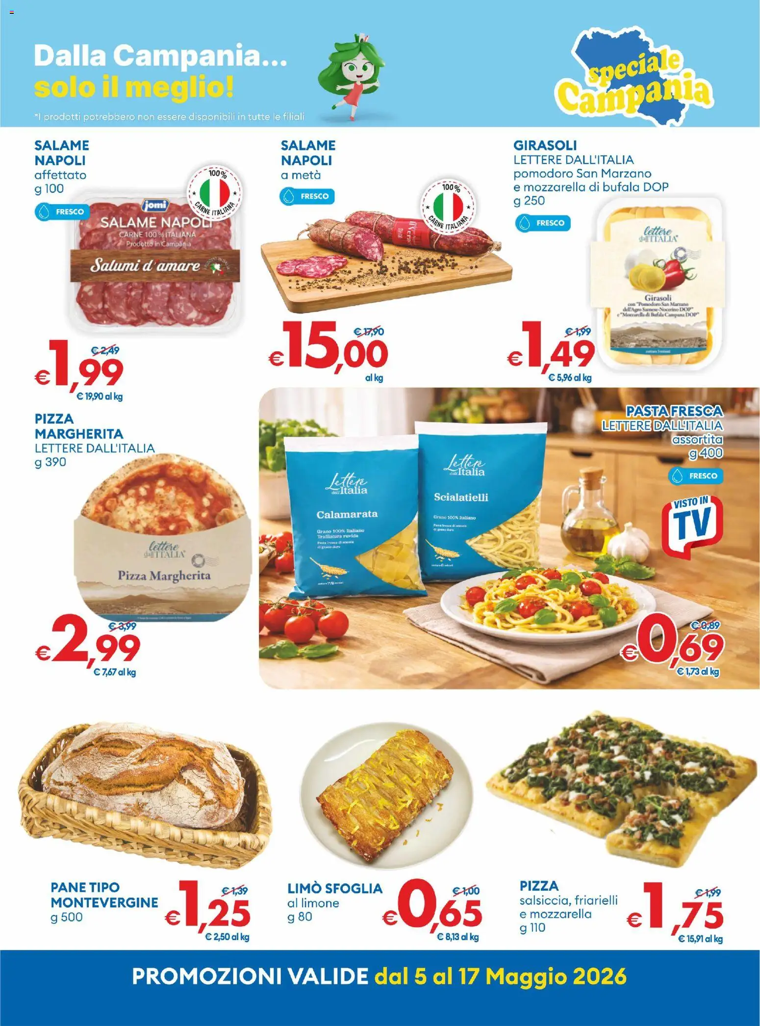 Volantino MD Discount del 05.05.2026 | Pagina: 12 | Prodotti: Salame, Pizza, Mozzarella, Pasta