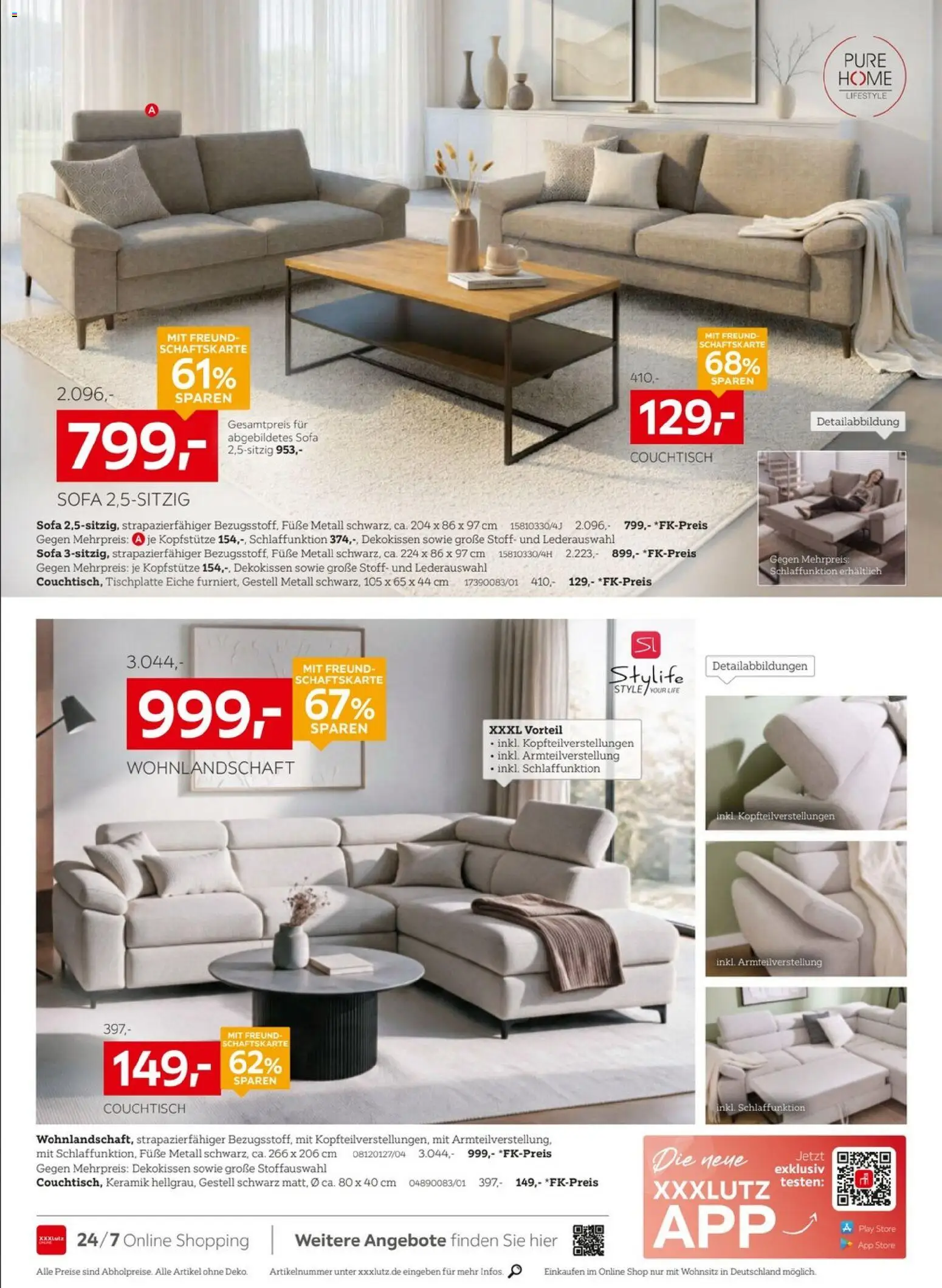 XXXLutz Marken zum Bestpreis – gültig ab 24.10.2026 | Seite: 3 | Produkte: Wohnlandschaft, Sofa, Couchtisch