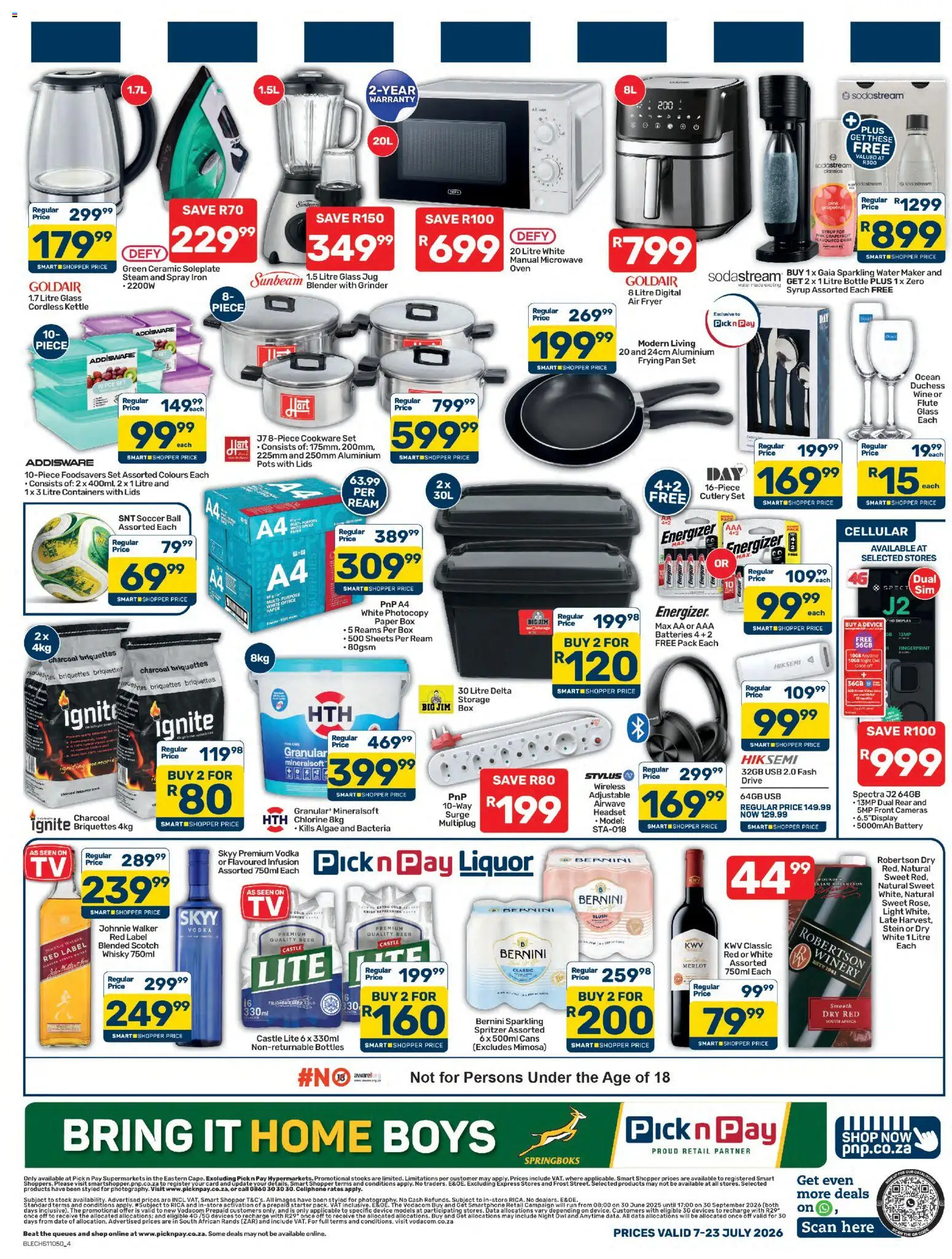 New Pick n Pay catalogue – valid from 07/07/2026 | Page: 4 | Products: Battery, Blender, Blush, Vodka