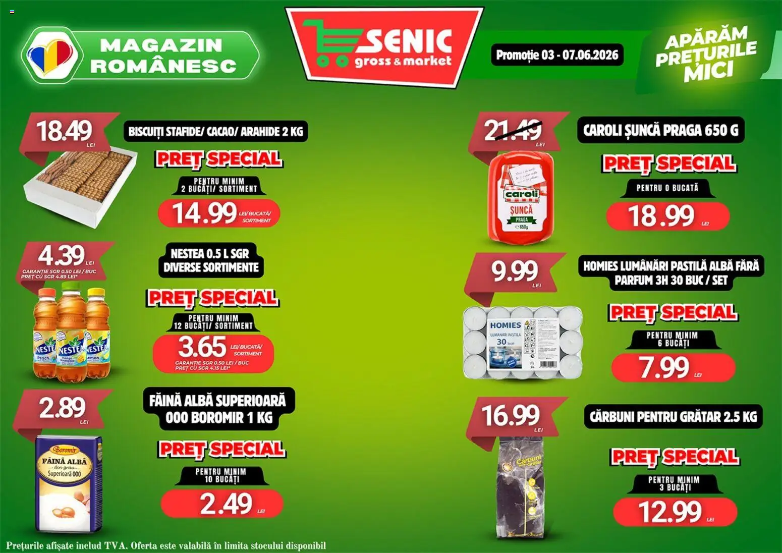 Noul catalog Senic – valabil de la 01.06.2026 | Pagină: 6 | Produse: Mici, Arahide, Făină, Biscuiți
