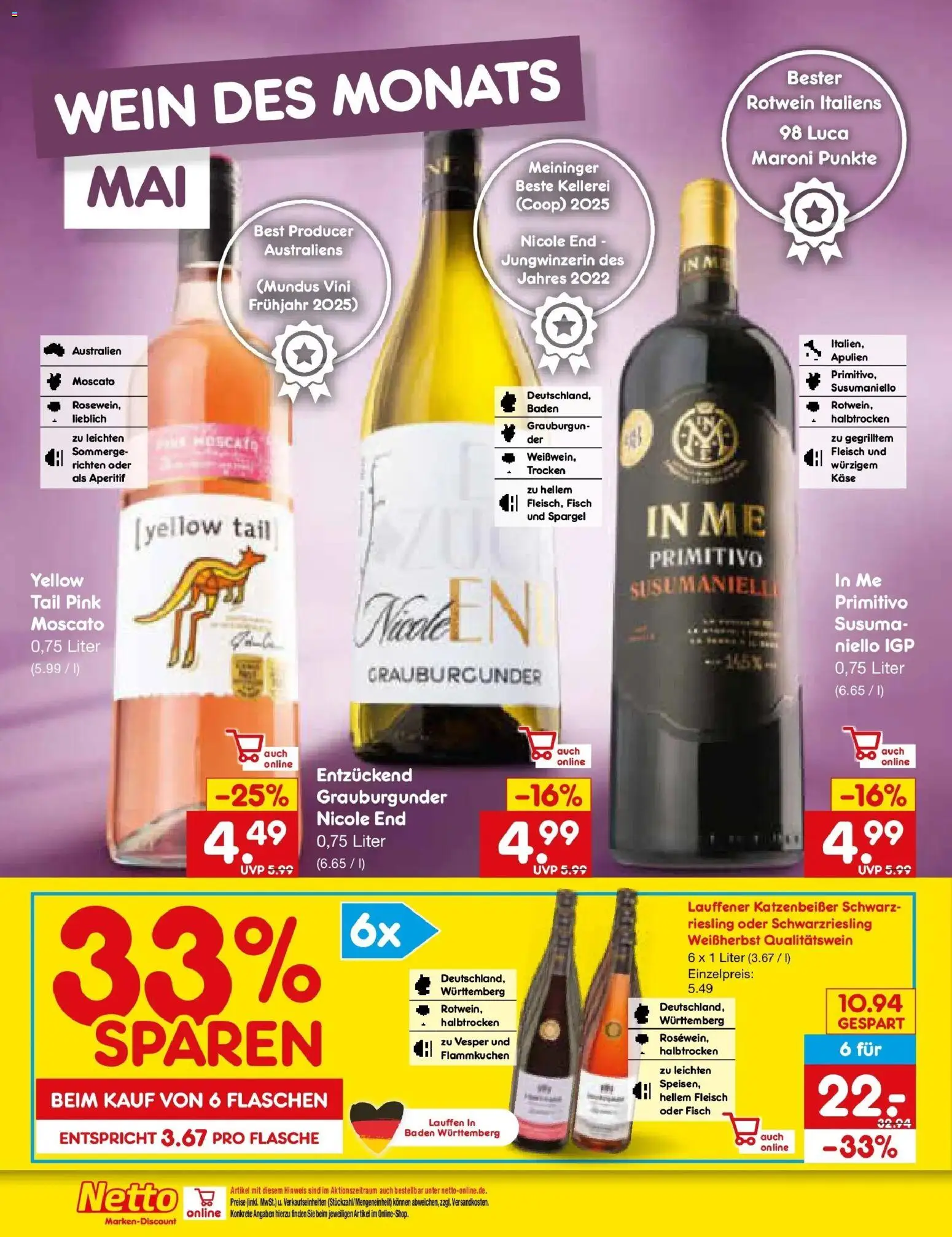 Netto Marken-Discount Prospekt Gemmingen	 – gültig ab 10.05.2026 | Seite: 25 | Produkte: Käse, Rotwein, Spargel, Fisch