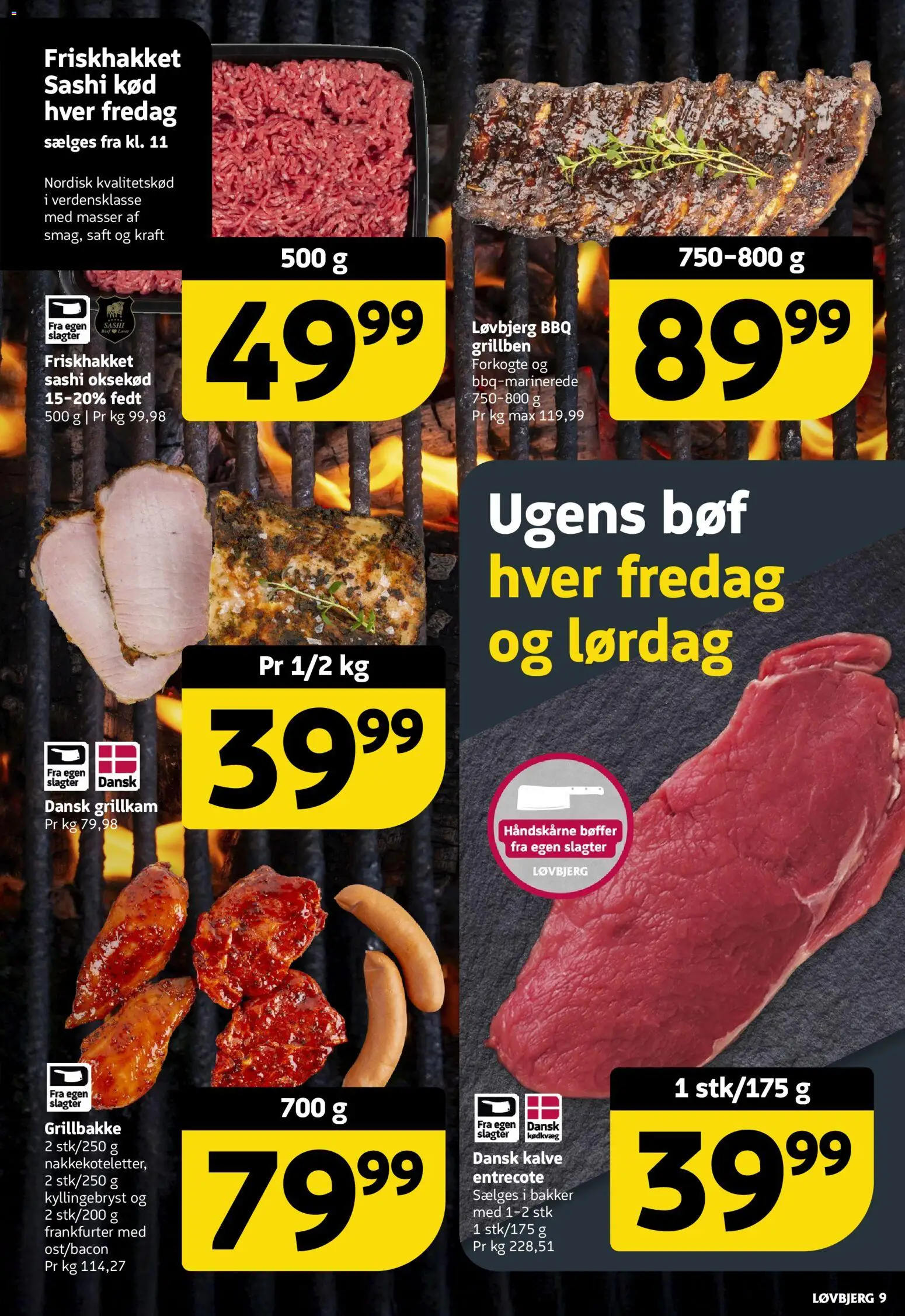 Løvbjerg tilbudsavis – gyldig fra 17/07/2026 | Side: 9 | Produkter: Bøffer, Oksekød, Entrecote