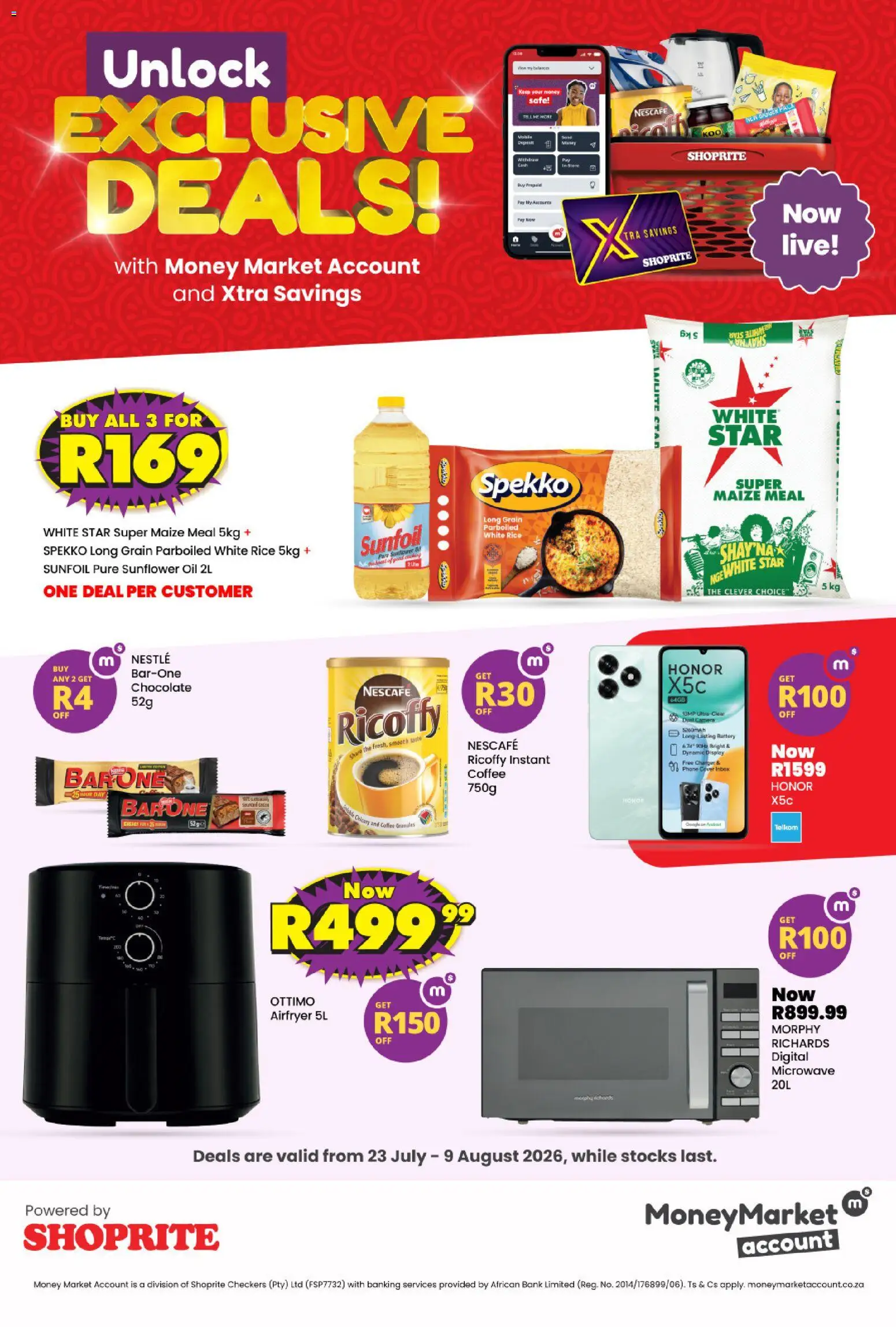 Shoprite Money Market Exclusive Xtra Savings (23/07/2026 - 09/08/2026) → Catalogue catalogue cover