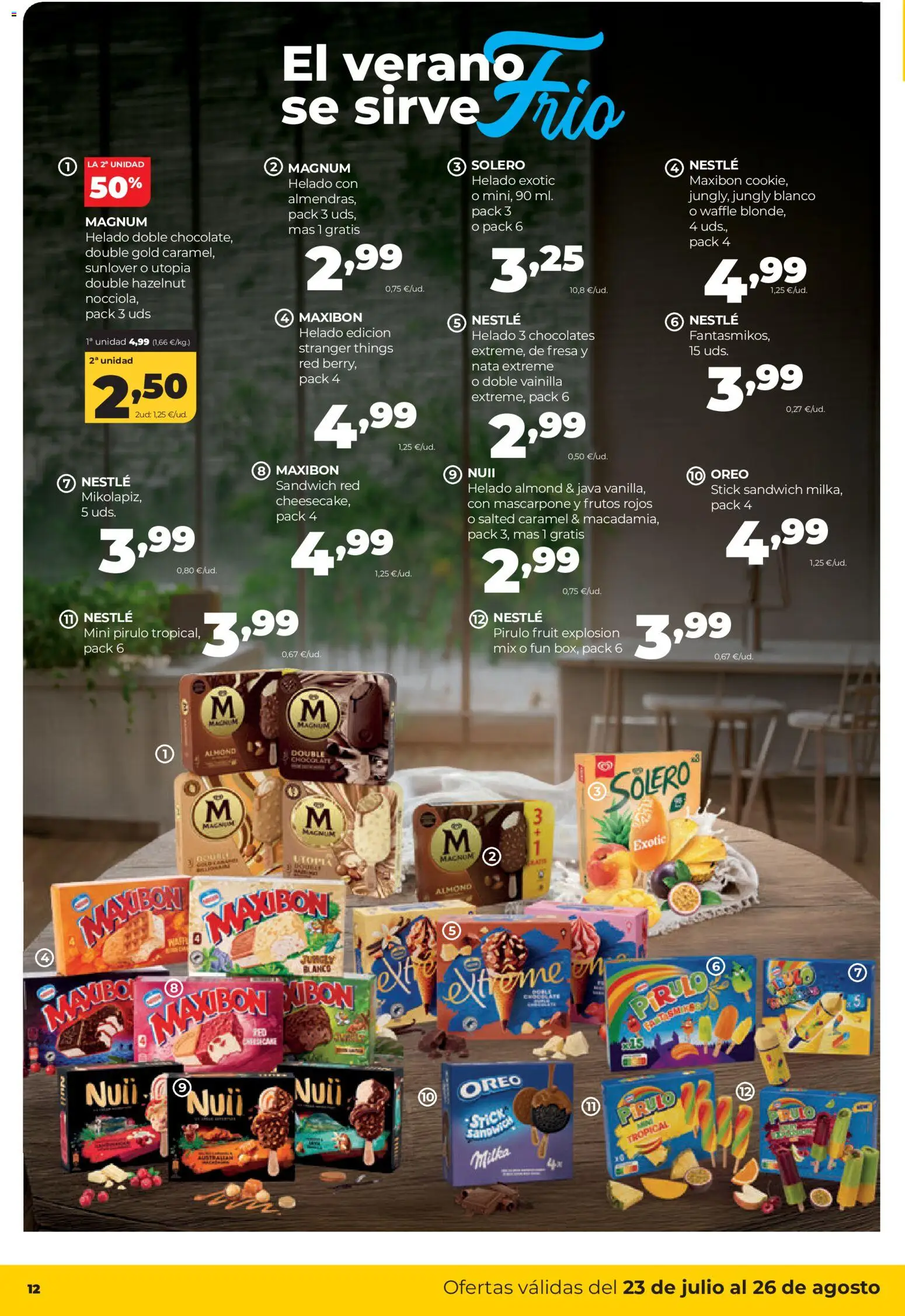 Alimerka folleto Asturias │ válido desde el 23/07/2026 | Página: 12 | Productos: Chocolate, Helado