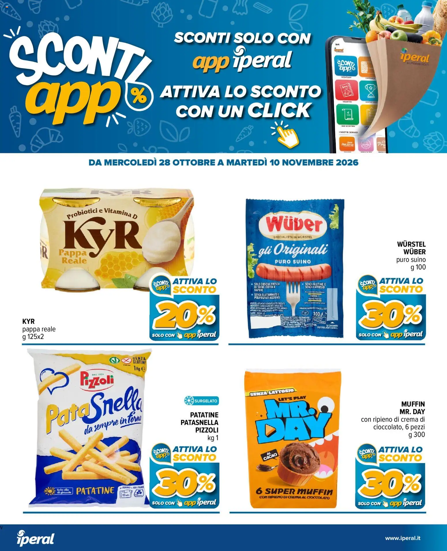 Volantino Iperal del 28/10/2026 | Pagina: 21 | Prodotti: Suino, Probiotici, Carne, Forno