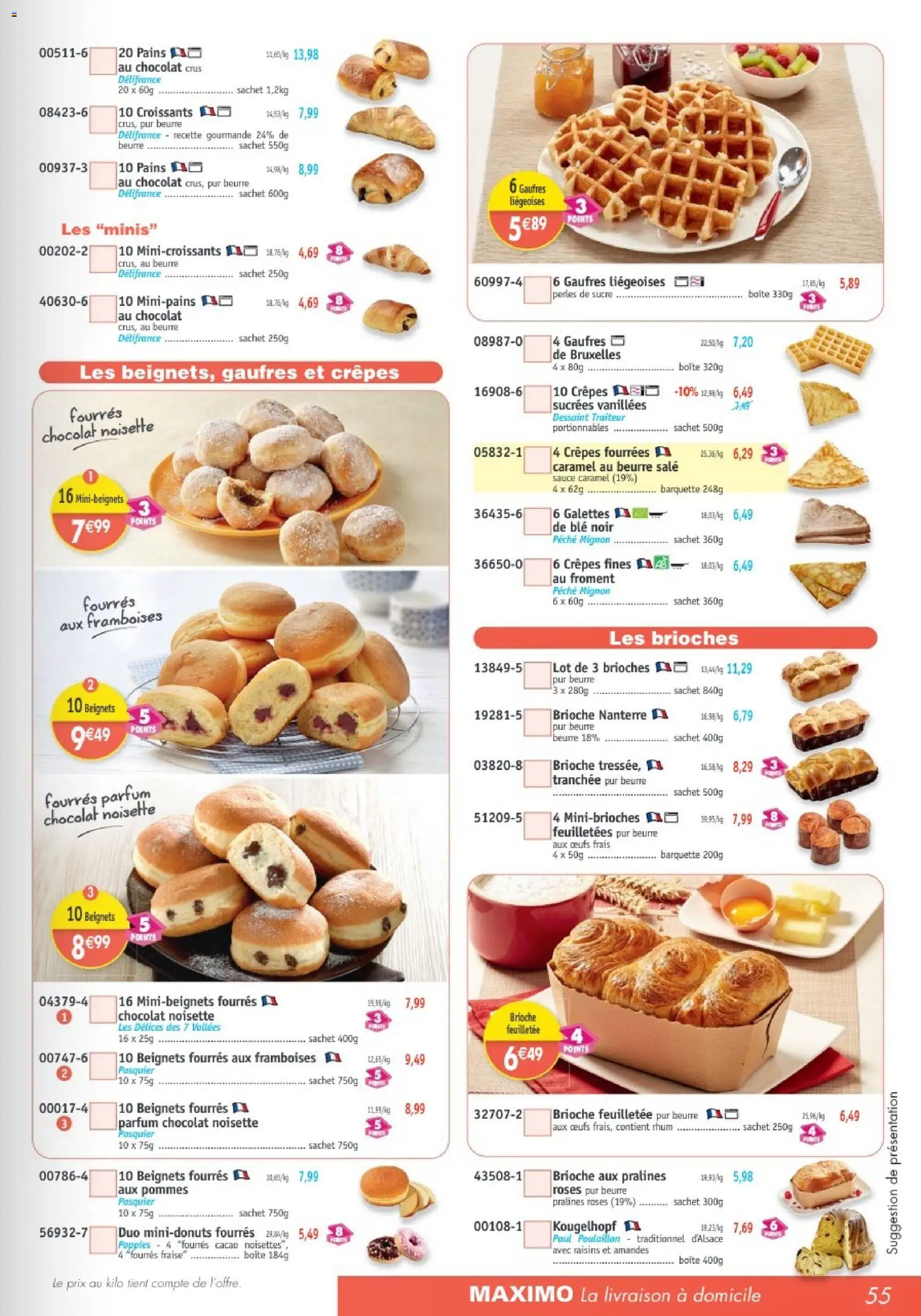{H1} | Page: 55 | Produits: Fraise, Pêche, Brioche, Beurre