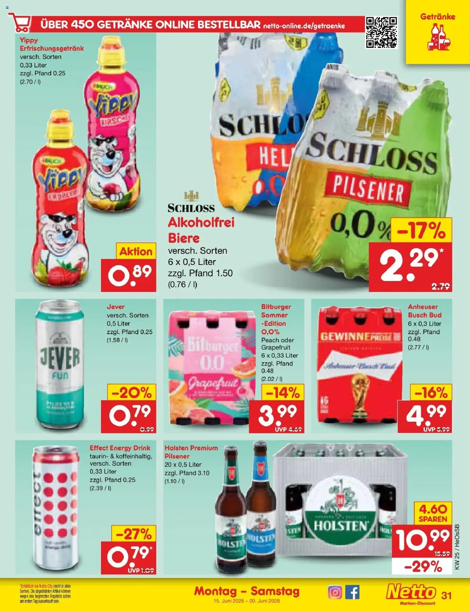 Netto Marken-Discount Prospekt Kröpelin – gültig ab 15.06.2026 | Seite: 43 | Produkte: Bitburger, Holsten, Grapefruit, Jever