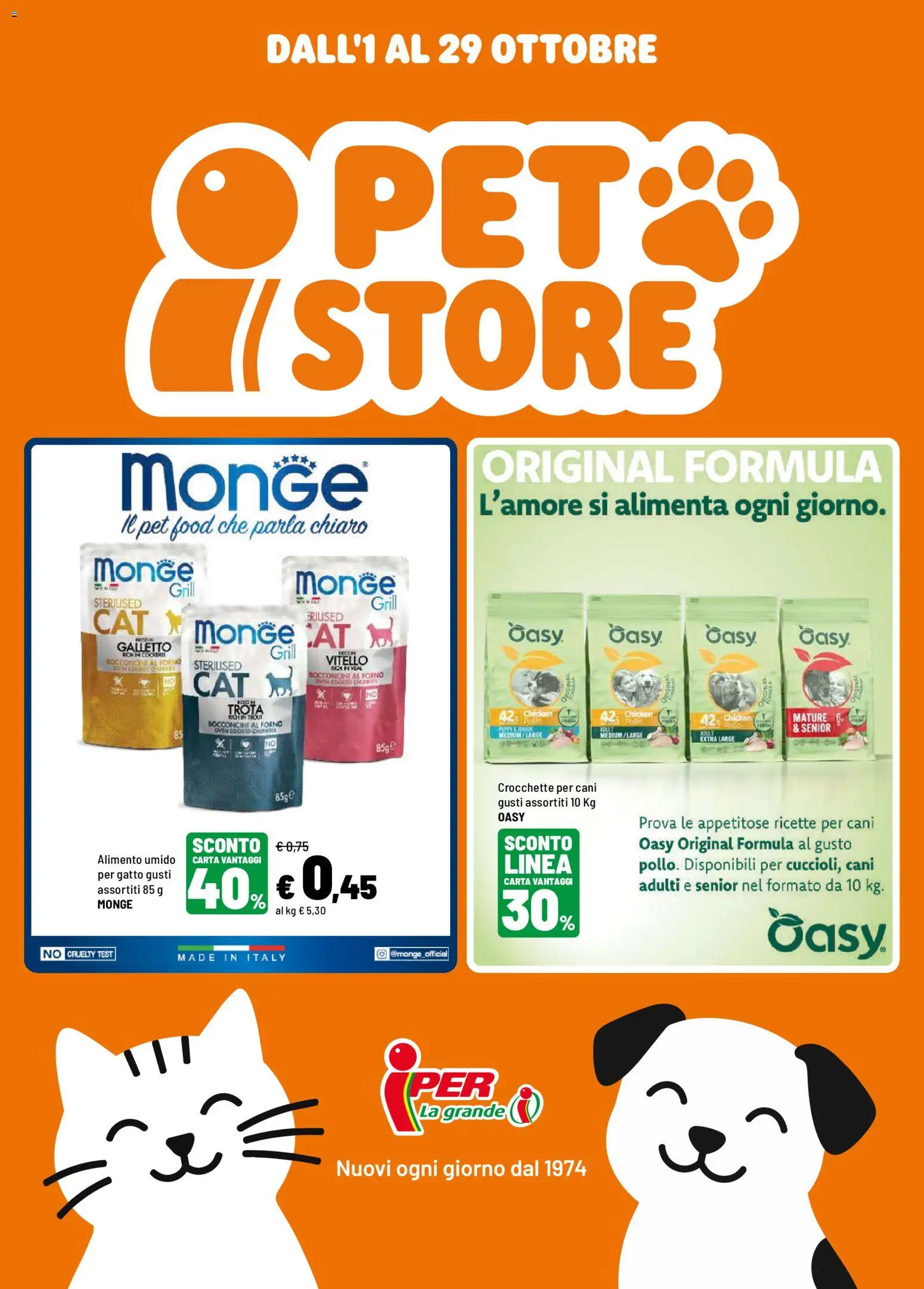 Volantino Iper del 01/10/2026 | Pagina: 1 | Prodotti: Pollo, Crocchette, Vitello, Crocchette per cani