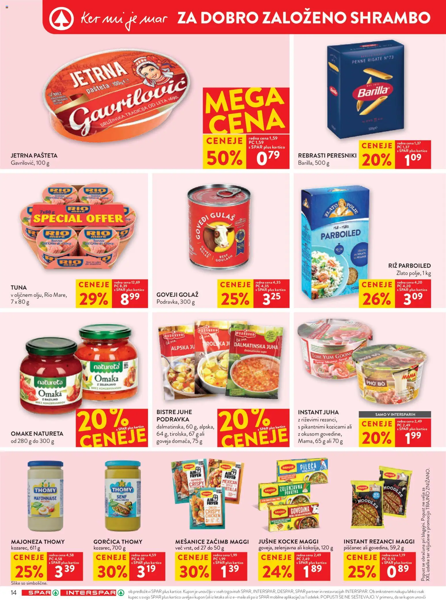 Novi Spar katalog ponudbe – veljaven od 27.07.2026 | Stran: 24 | Izdelki: Rezanci, Juha, Tuna, Top doble cara