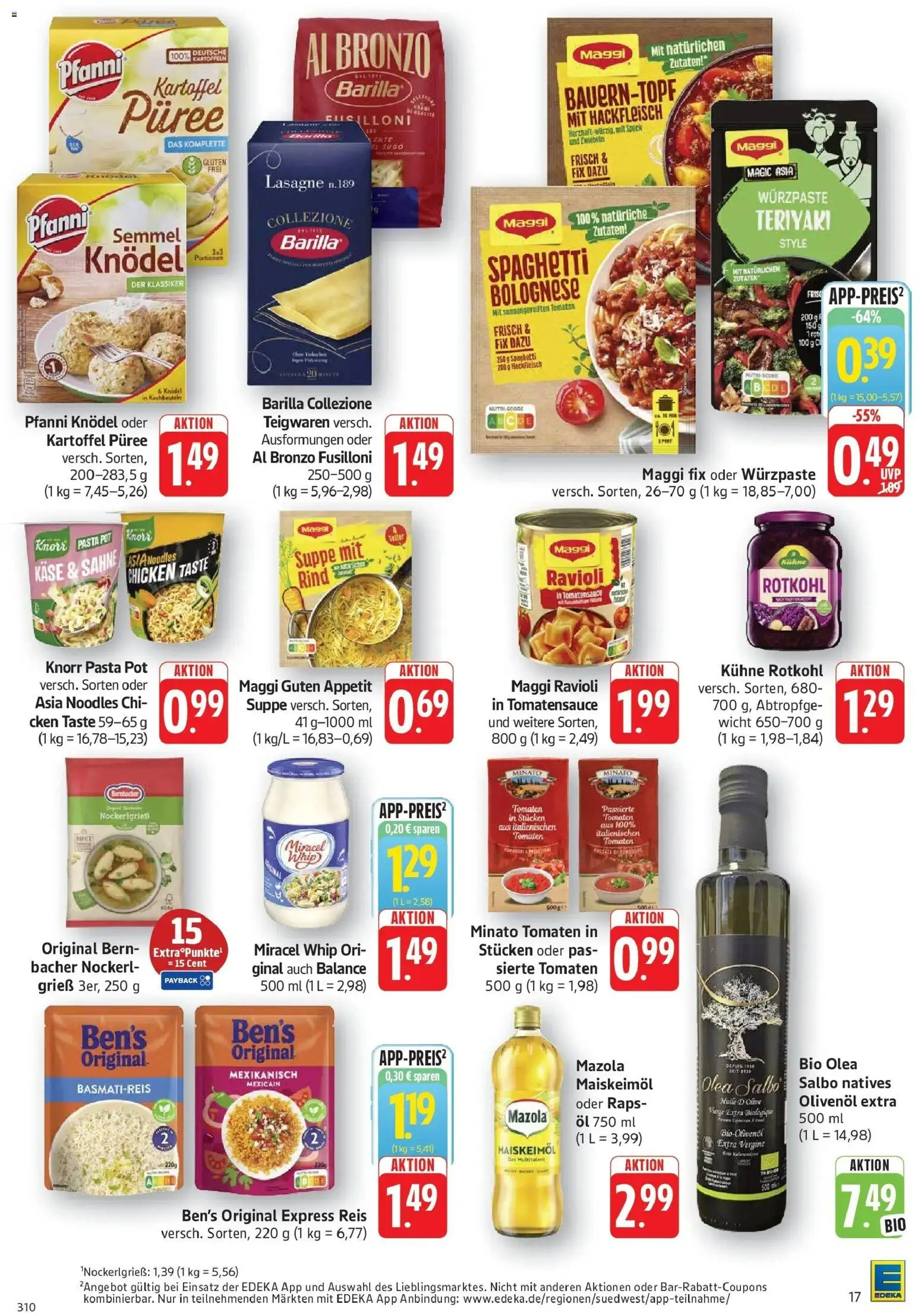 Edeka Prospekt Geislingen (ab 12.10.2026) » Angebote Online | Seite: 17 | Produkte: Grieß, Käse, Rotkohl, Öl