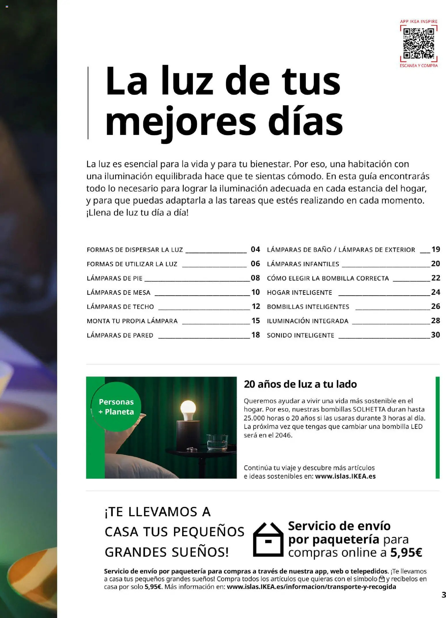 Catálogo IKEA Iluminación y hogar inteligente │ válido desde el 06.03.2026 | Página: 3 | Productos: Té, Bombilla, Mesa, Lámpara