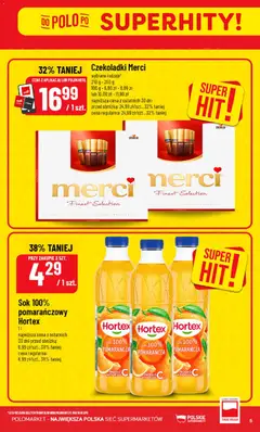Pogląd oferty "POLOmarket gazetka" - ważna od 23.09.2026 | Strona: 5 | Produkty: Czekoladki Merci, Czekoladki, Merci, Sok