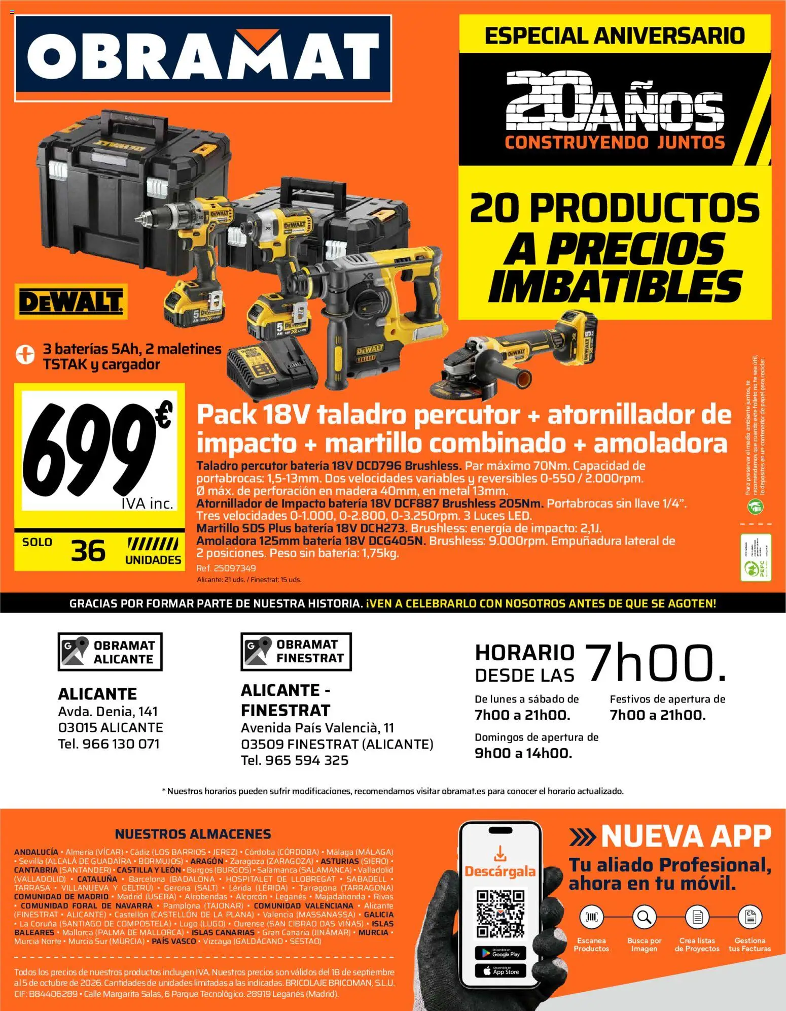 Obramat - Alicante │ válido desde el 18/09/2026 | Página: 8 | Productos: Taladro percutor, Té, Peso, Batería