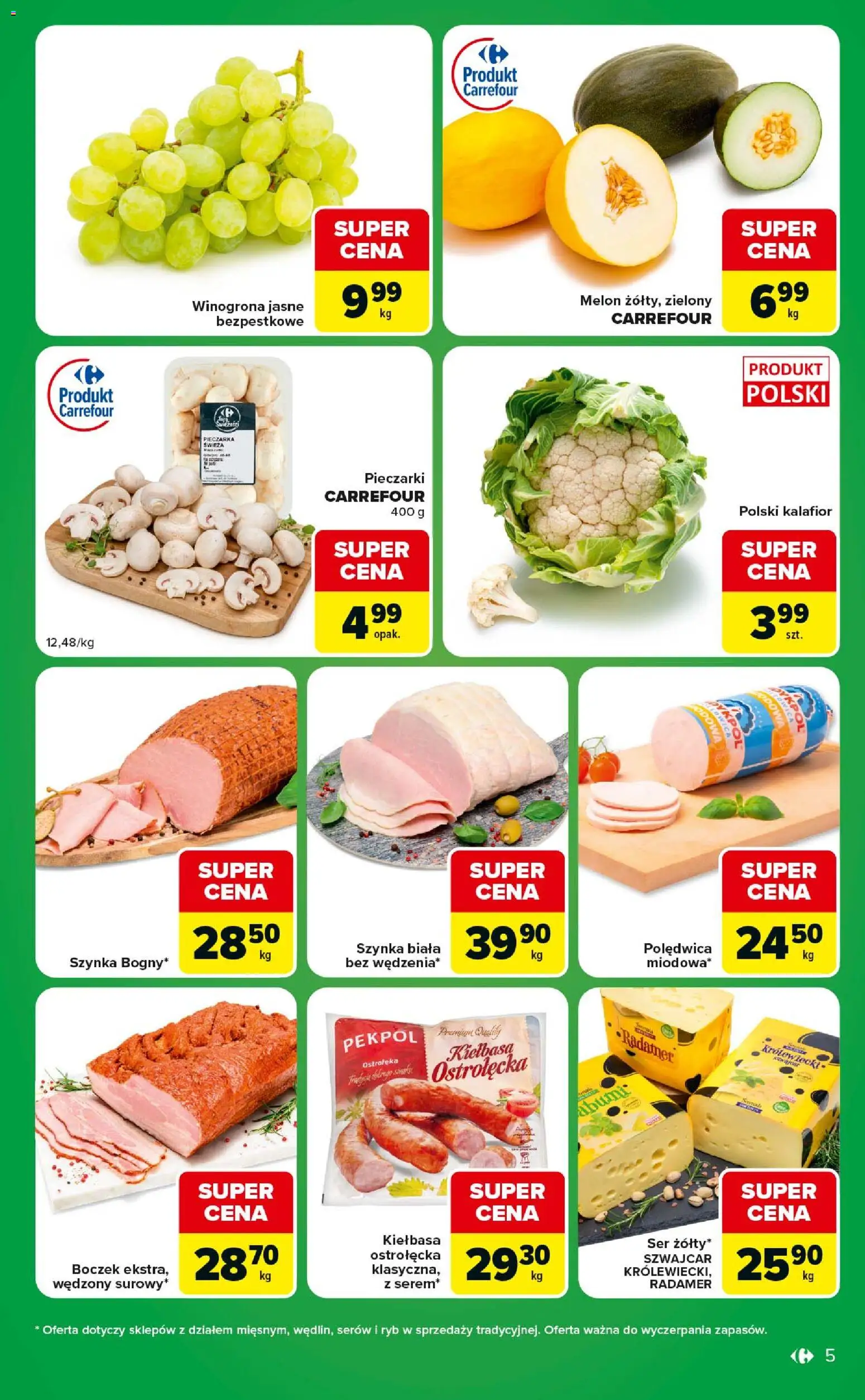 Carrefour gazetka - Express od 09.06.2026 | Strona: 5 | Produkty: Kiełbasa, Melon, Szynka, Ser