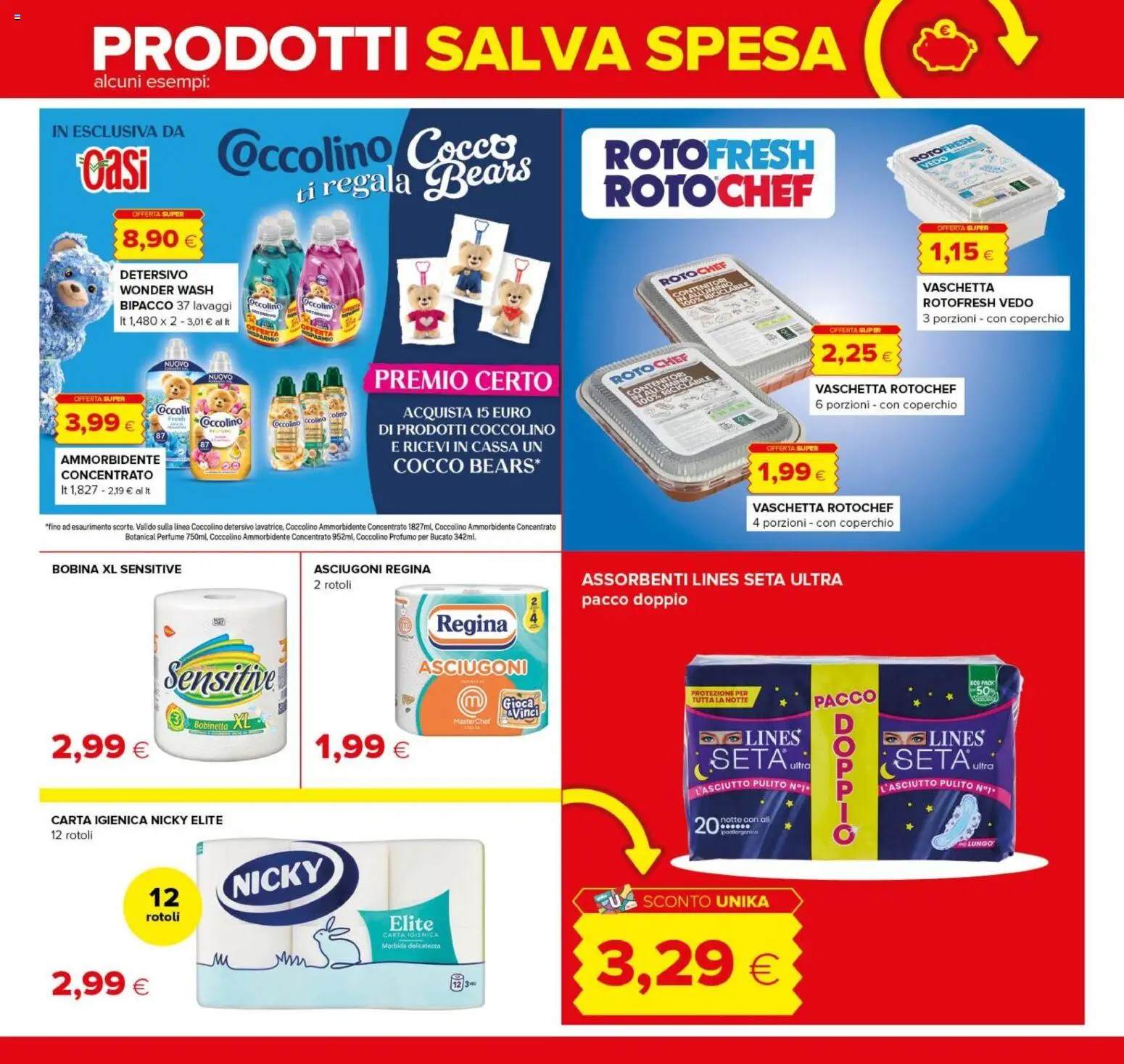 Volantino Oasi del 08/10/2026 | Pagina: 18 | Prodotti: Carta igienica, Ammorbidente, Assorbenti, Profumo