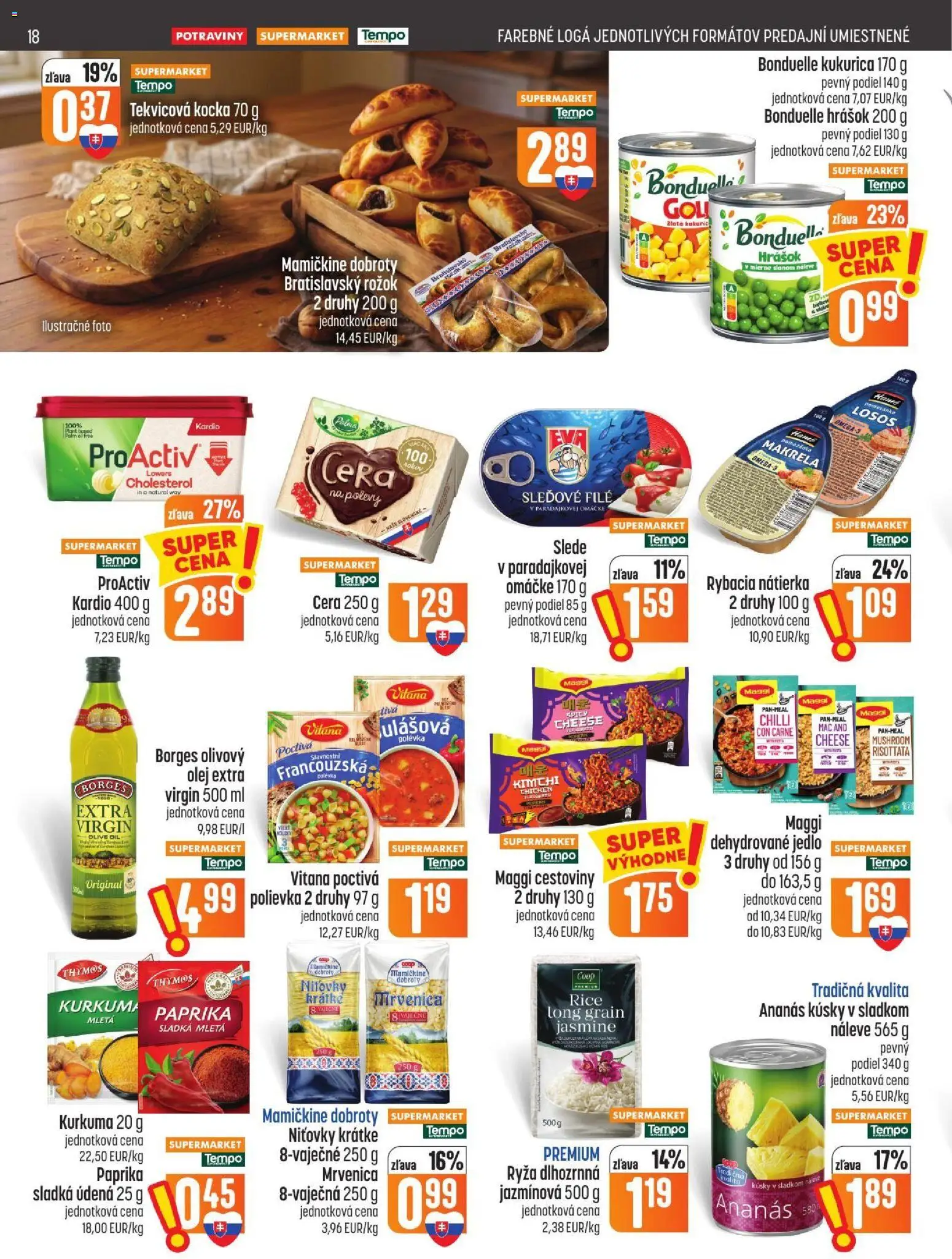 Nové COOP Jednota akcie – leták je platný od 29.10.2026 | Strana: 18 | Produkty: Cestoviny, Losos, Omega, Kurkuma