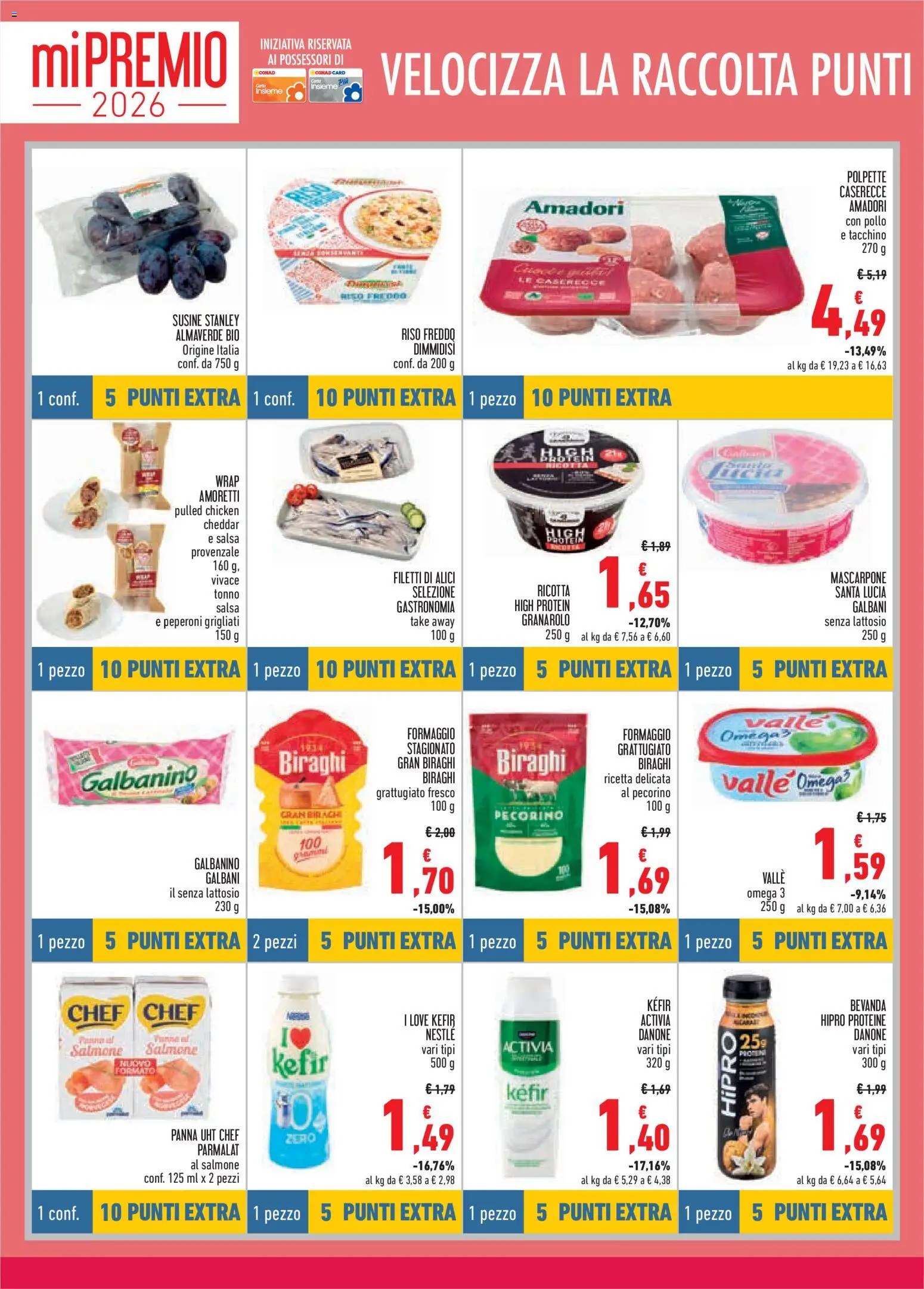 Volantino Conad del 13/08/2026 | Pagina: 4 | Prodotti: Tacchino, Susine, Polpette, Senza lattosio