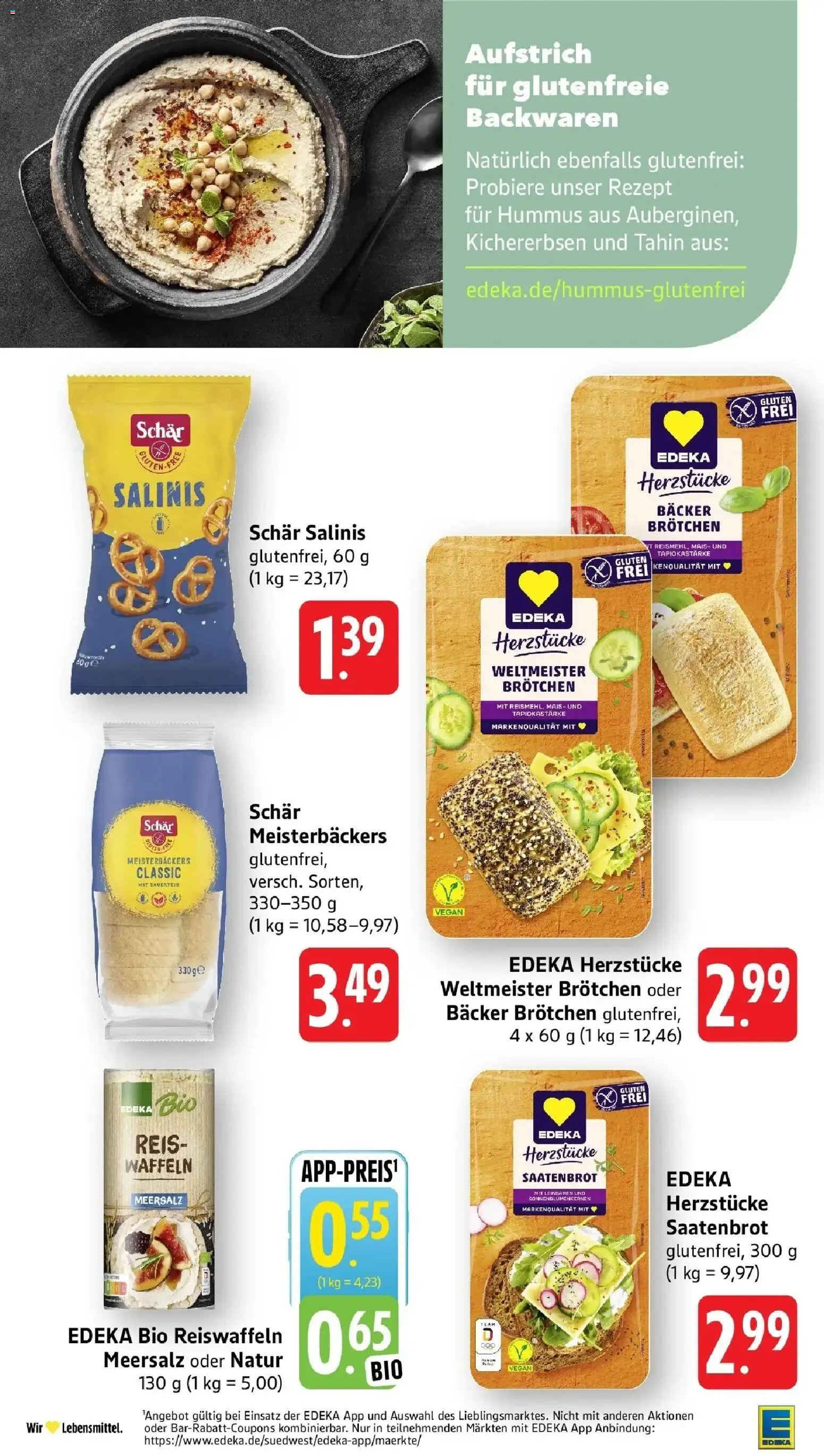 E center Prospekt Mössingen (ab 24.08.2026) zum Blättern | Seite: 23 | Produkte: Mais, Waffeln, Hummus, Reis