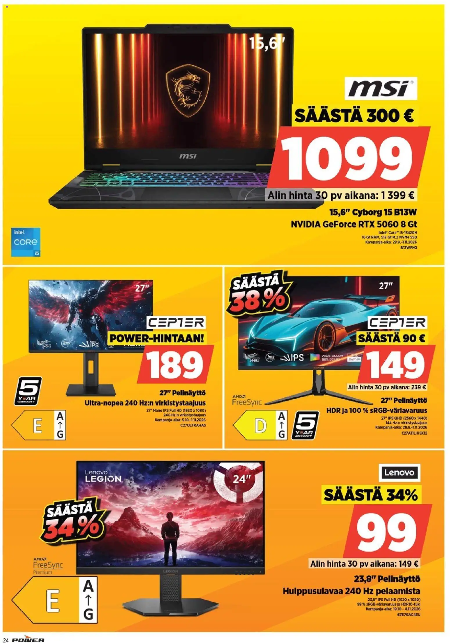 Power tarjoukset – voimassa 19/10/2026 alkaen | Sivu: 24