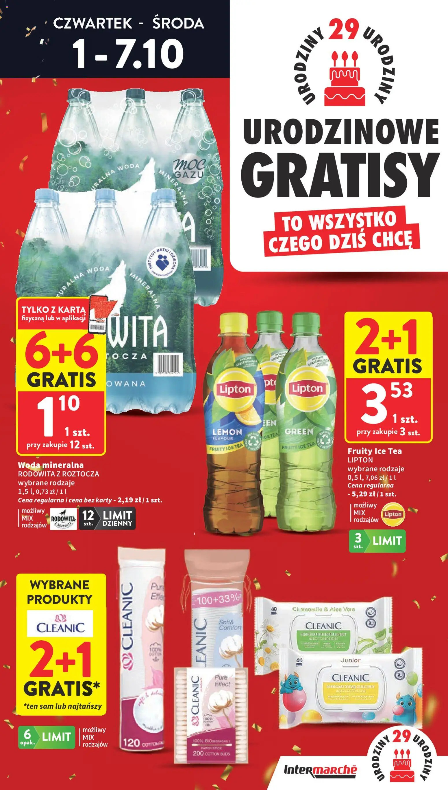 Intermarche gazetka od 01.10.2026 | Strona: 7 | Produkty: Karta, Ice Tea, Woda mineralna, Woda