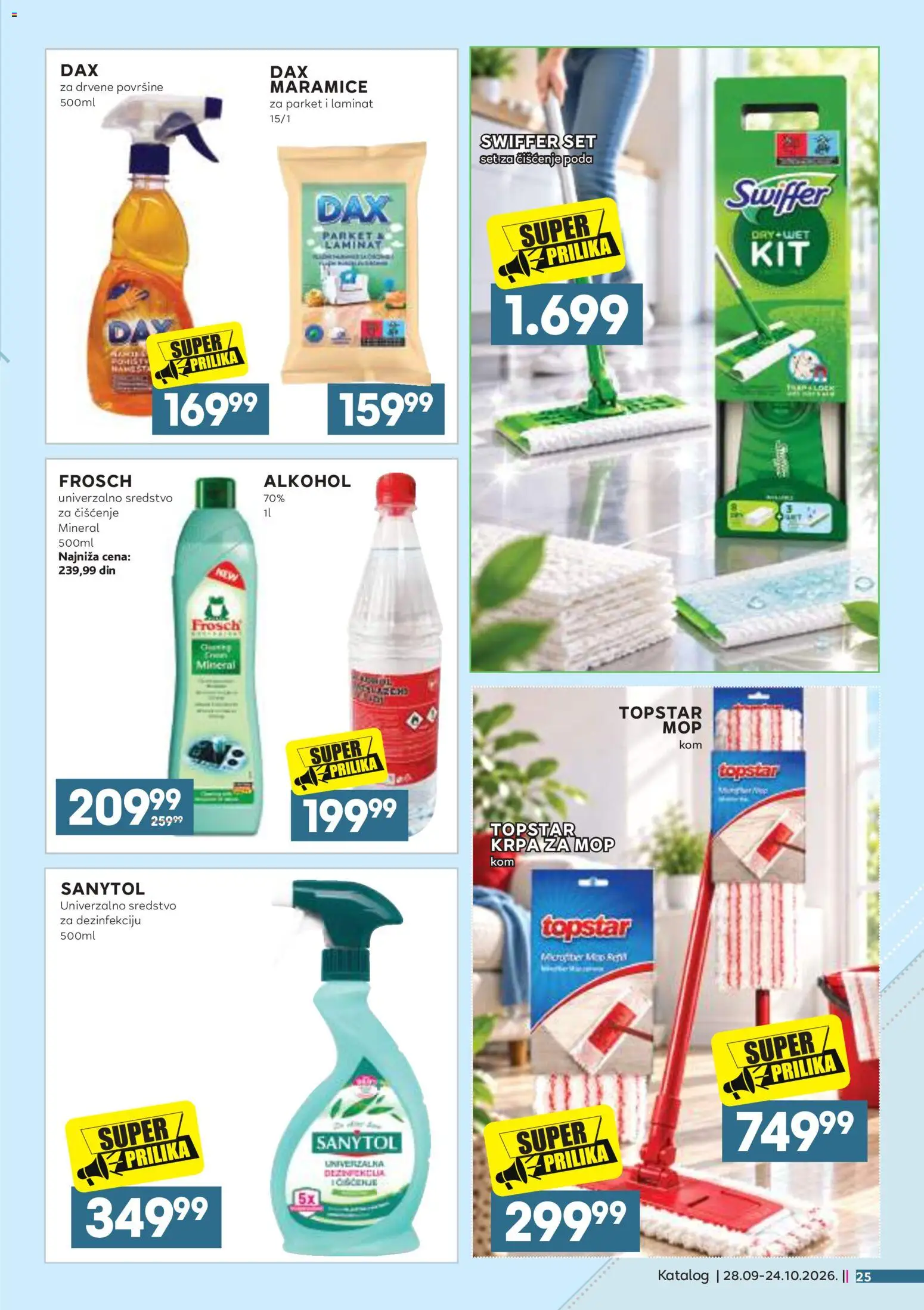 Roda katalog - važi od 28.09.2026 | Strana: 25 | Proizvode: Mop, Alkohol, Sredstvo za čišćenje, Sanytol