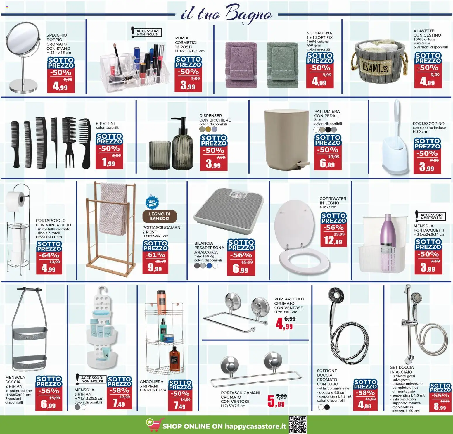 Volantino Happy Casa del 13.05.2026 | Pagina: 7 | Prodotti: Tubo, Bilancia, Bagno, Specchio