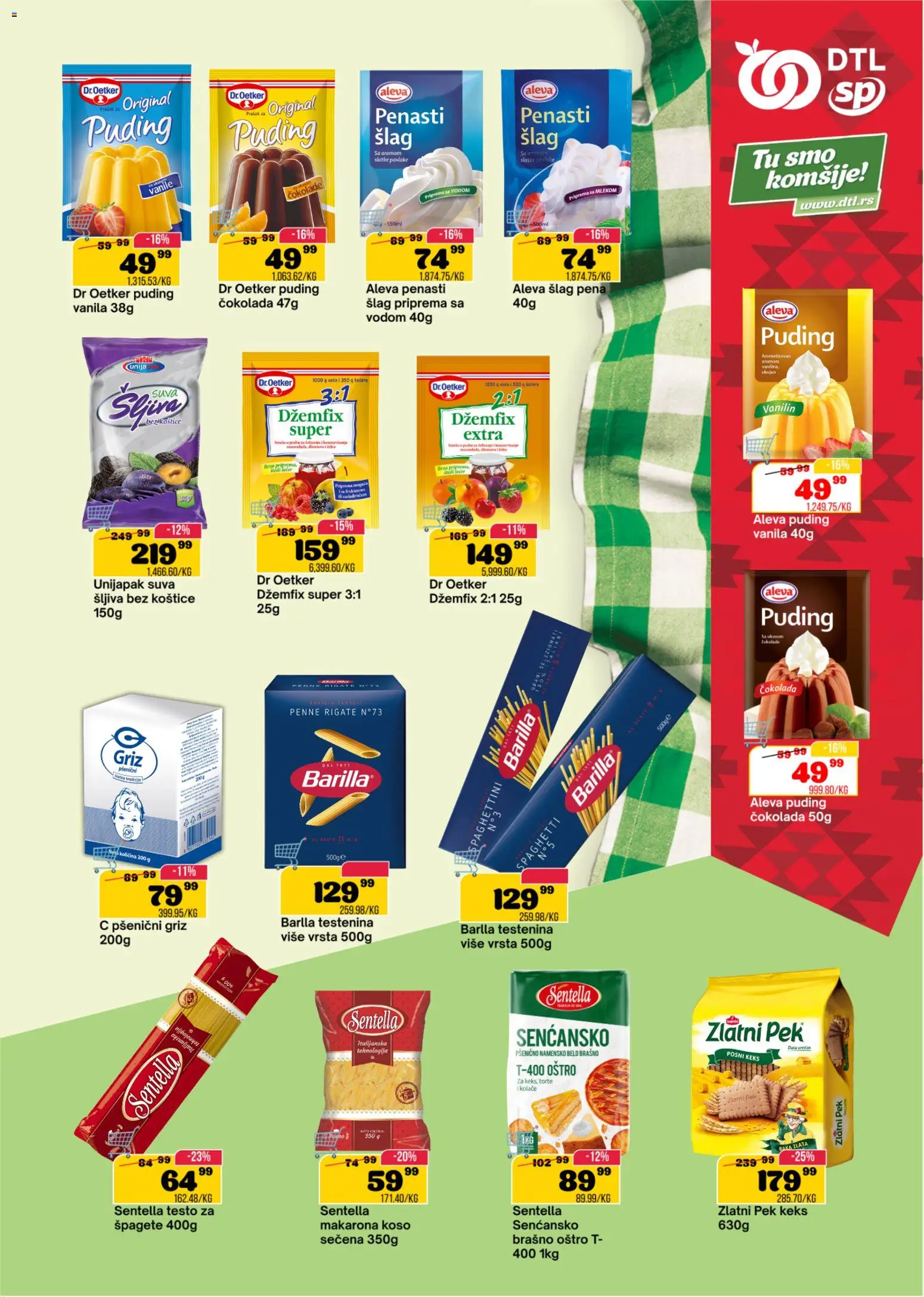 Senta Promet katalog - važi od 29.07.2026 | Strana: 9 | Proizvode: Šlag, Puding, Šljiva, Pšenični griz