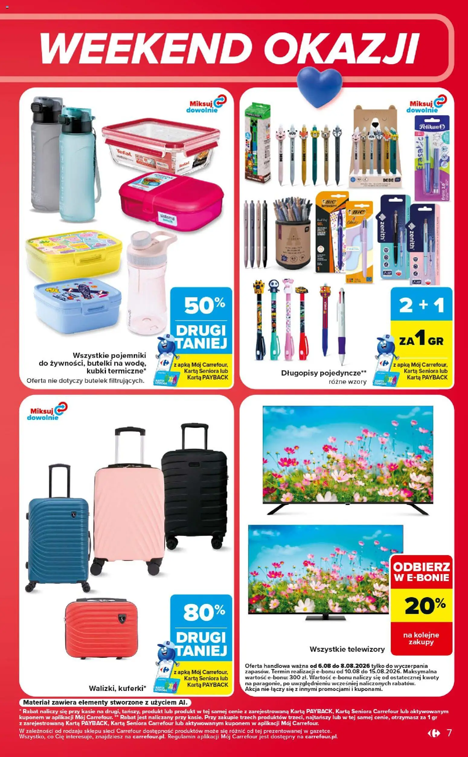 Carrefour gazetka - Weekend okazji od 06.08.2026 | Strona: 7 | Produkty: Karta, Tefal