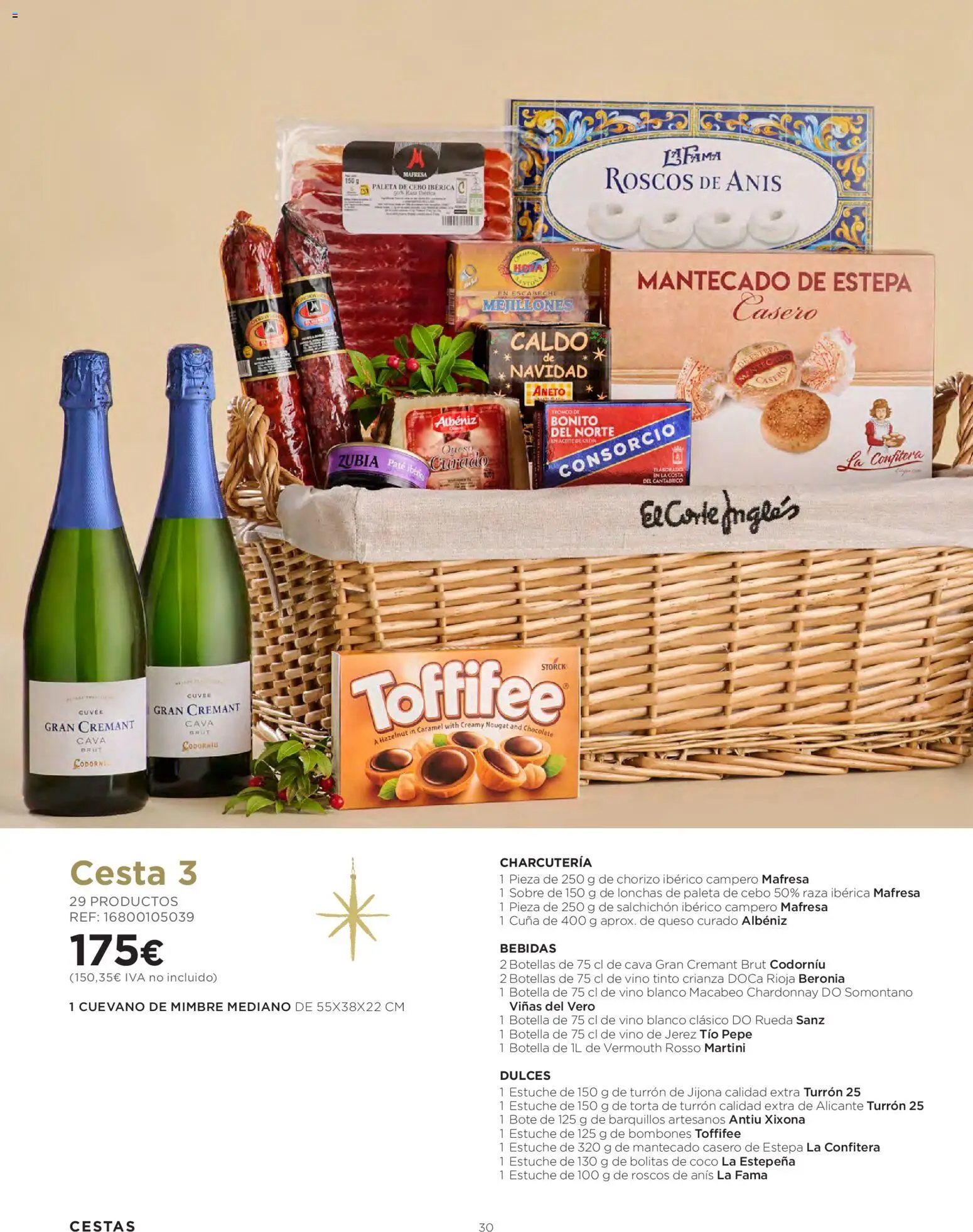 Hipercor - Cestas de Navidad │ válido desde el 08/10/2026 | Página: 30 | Productos: Coco, Vino blanco, Dulces, Martini