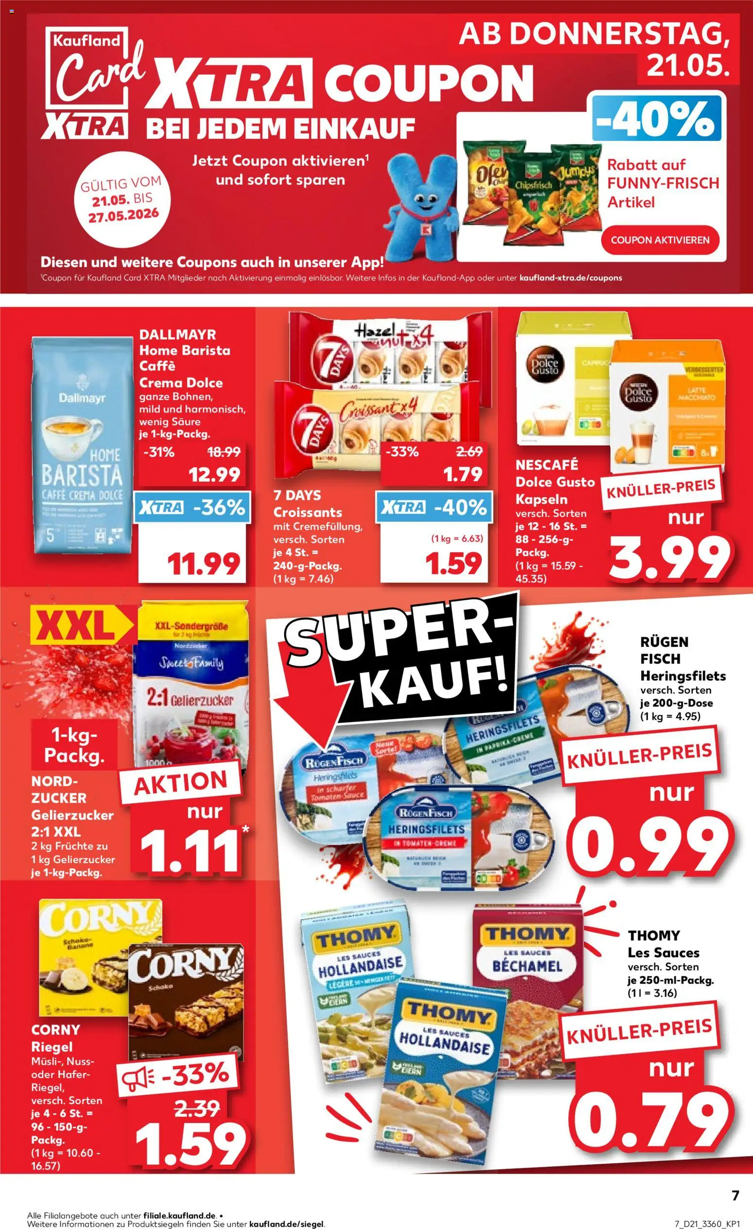 Kaufland Prospekt Berlin	 – gültig ab 21.05.2026 | Seite: 7 | Produkte: Corny riegel, Creme, Zucker, Dolce gusto