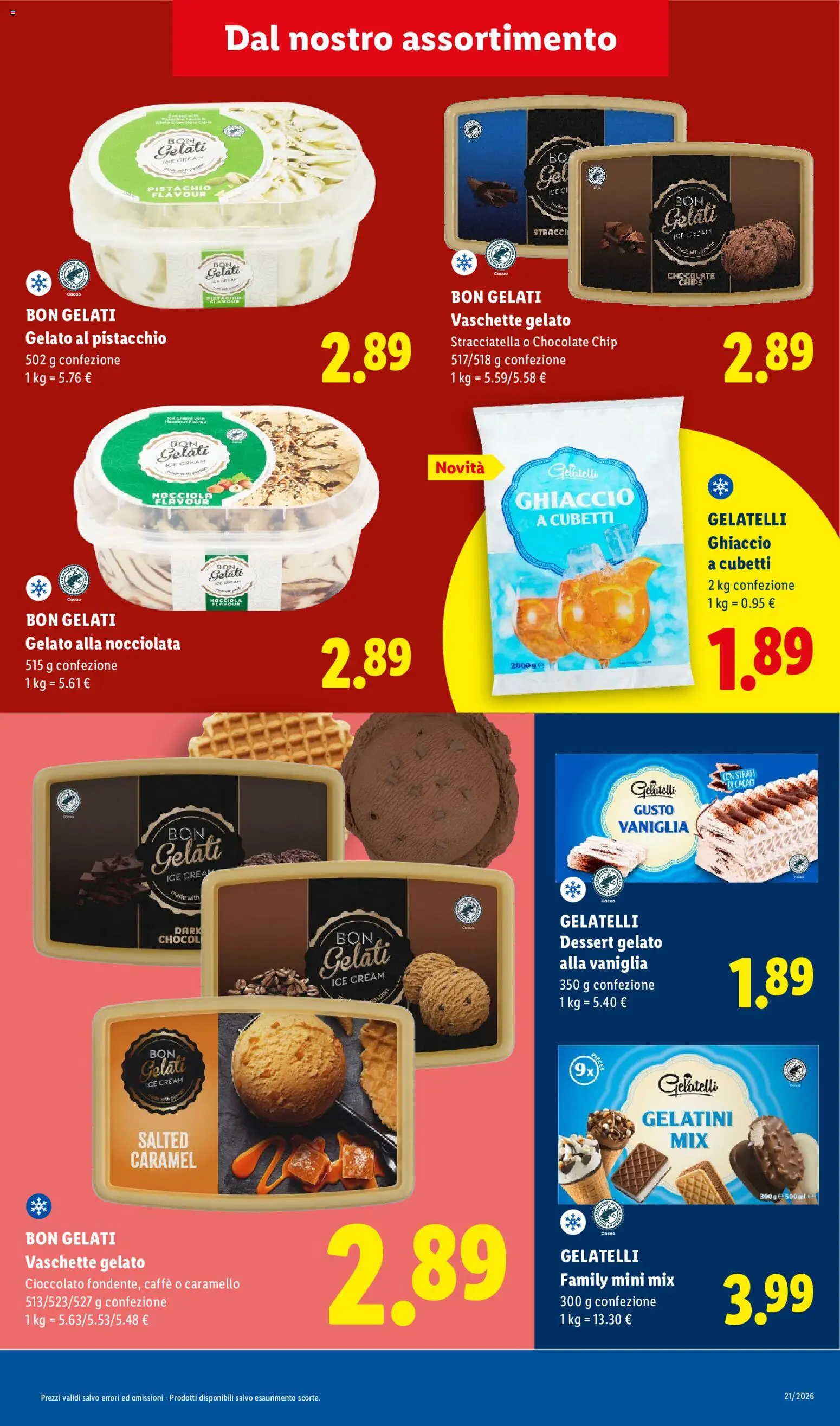 Volantino Lidl del 03/08/2026 | Pagina: 7 | Prodotti: Gelato, Cacao, Stracciatella, Vaschette