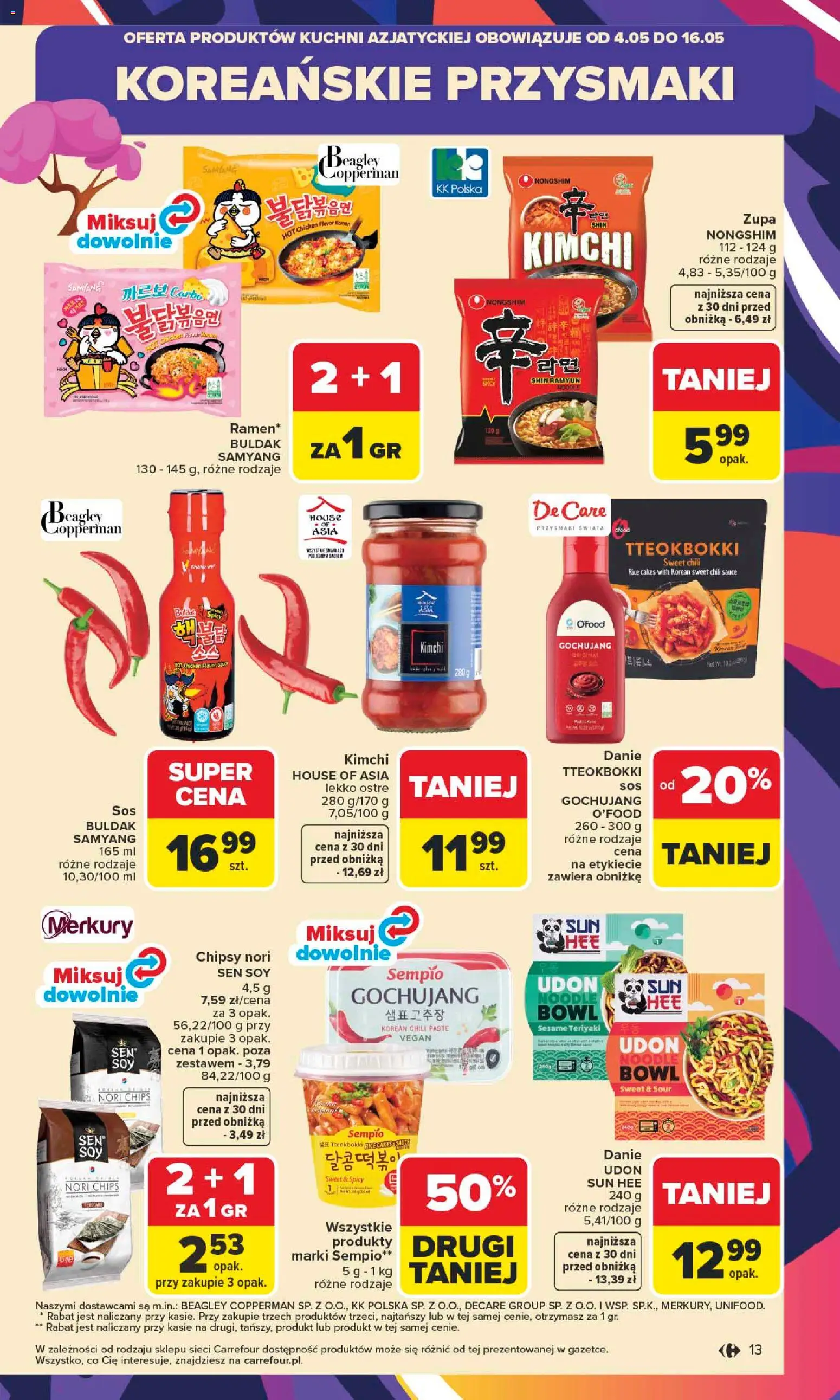 Carrefour gazetka od 04.05.2026 | Strona: 15 | Produkty: Kimchi, Chili, Nori, Zupa
